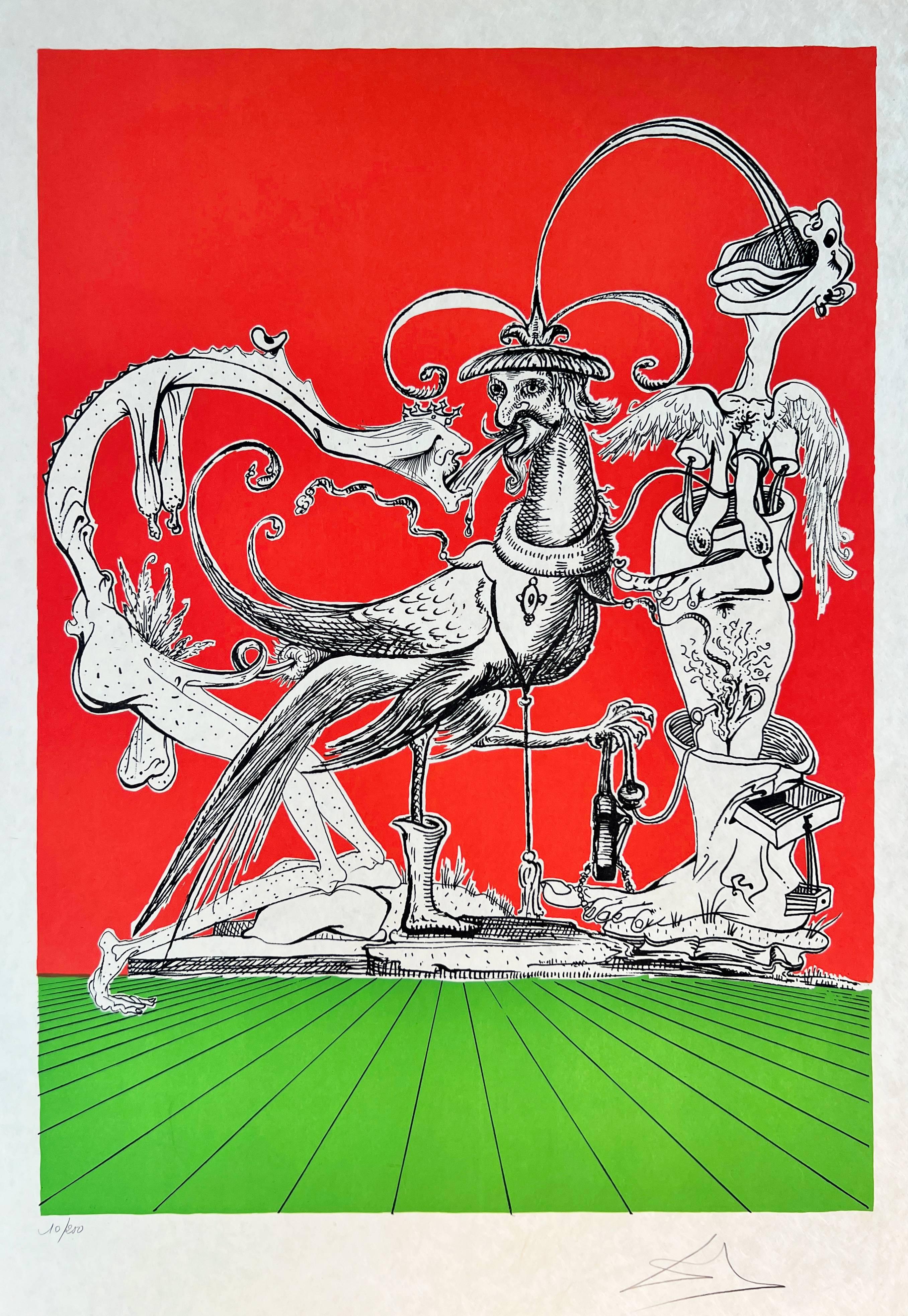 Salvador Dalí Print – Die Drôlatique-Lieder von Pantagruel, Planche Vlll