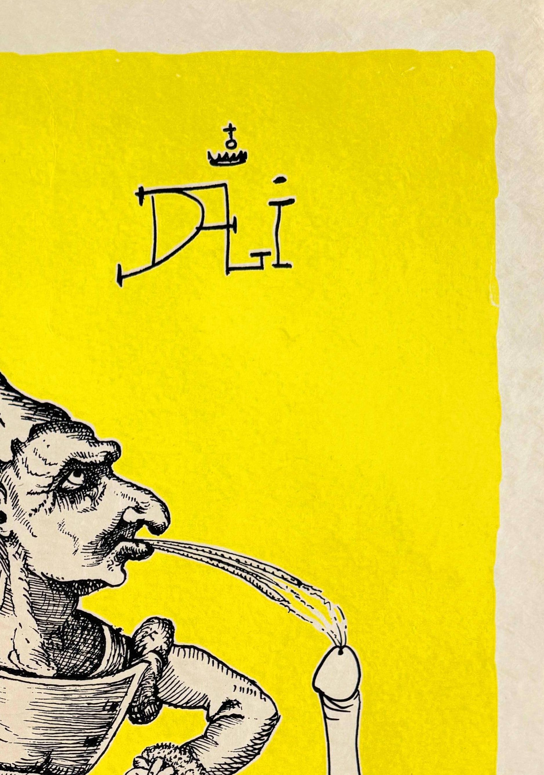 Le canzoni drastiche di Pantagruel, piano X - Print Giallo di Salvador Dalí