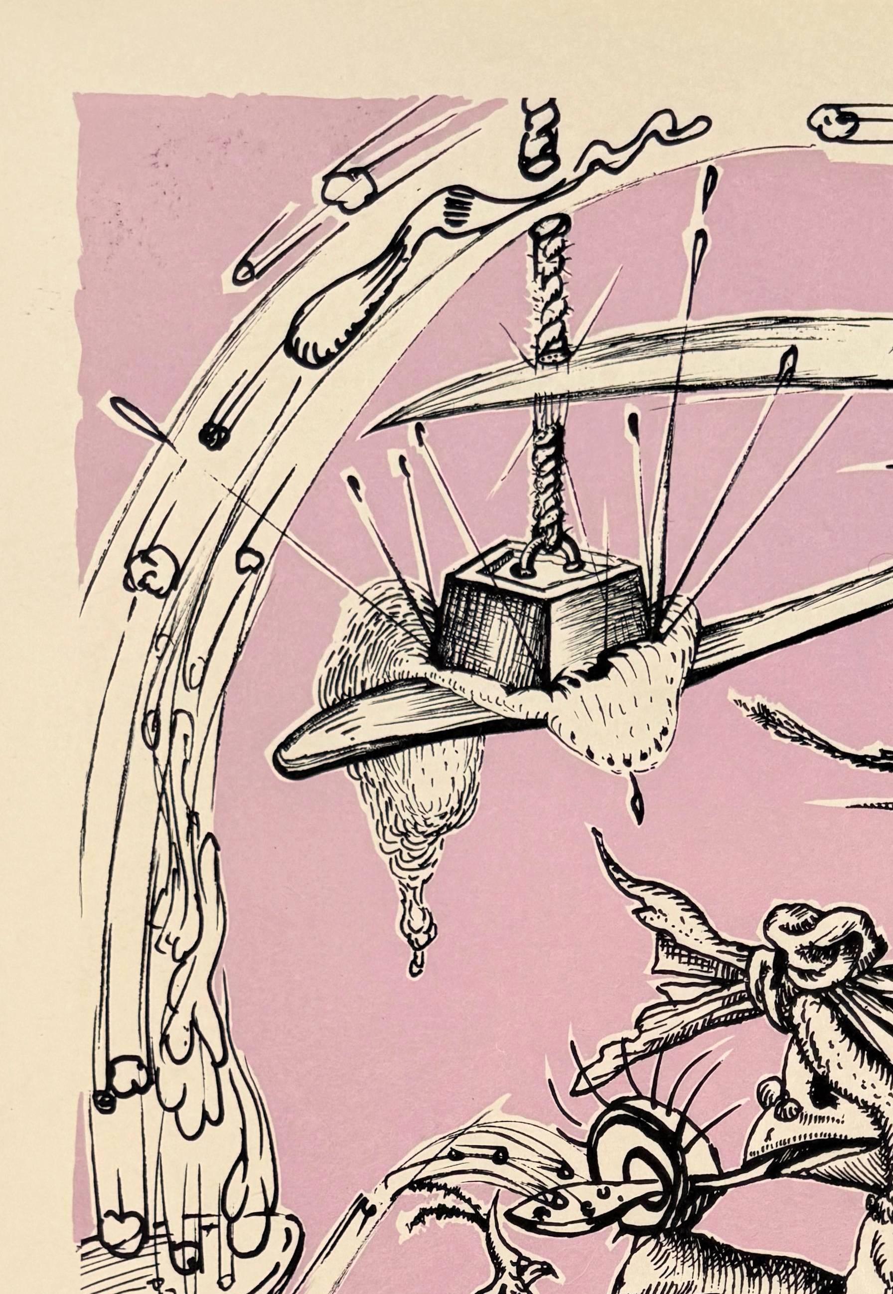 Les Songes Drôlatiques de Pantagruel, Planche XIII - Surréalisme Print par Salvador Dalí