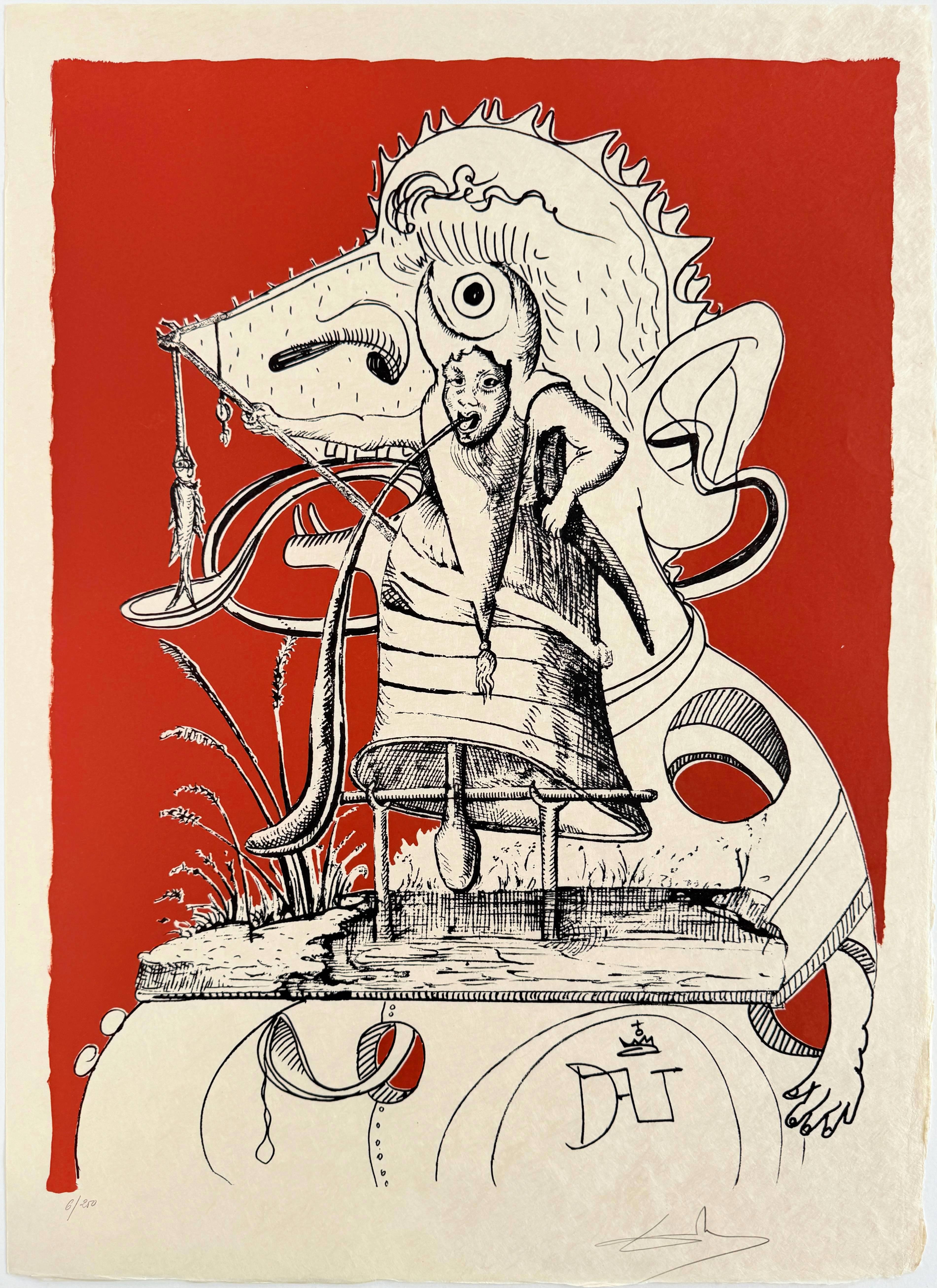 Les Songes Drôlatiques de Pantagruel, Planche XIV - Print de Salvador Dalí