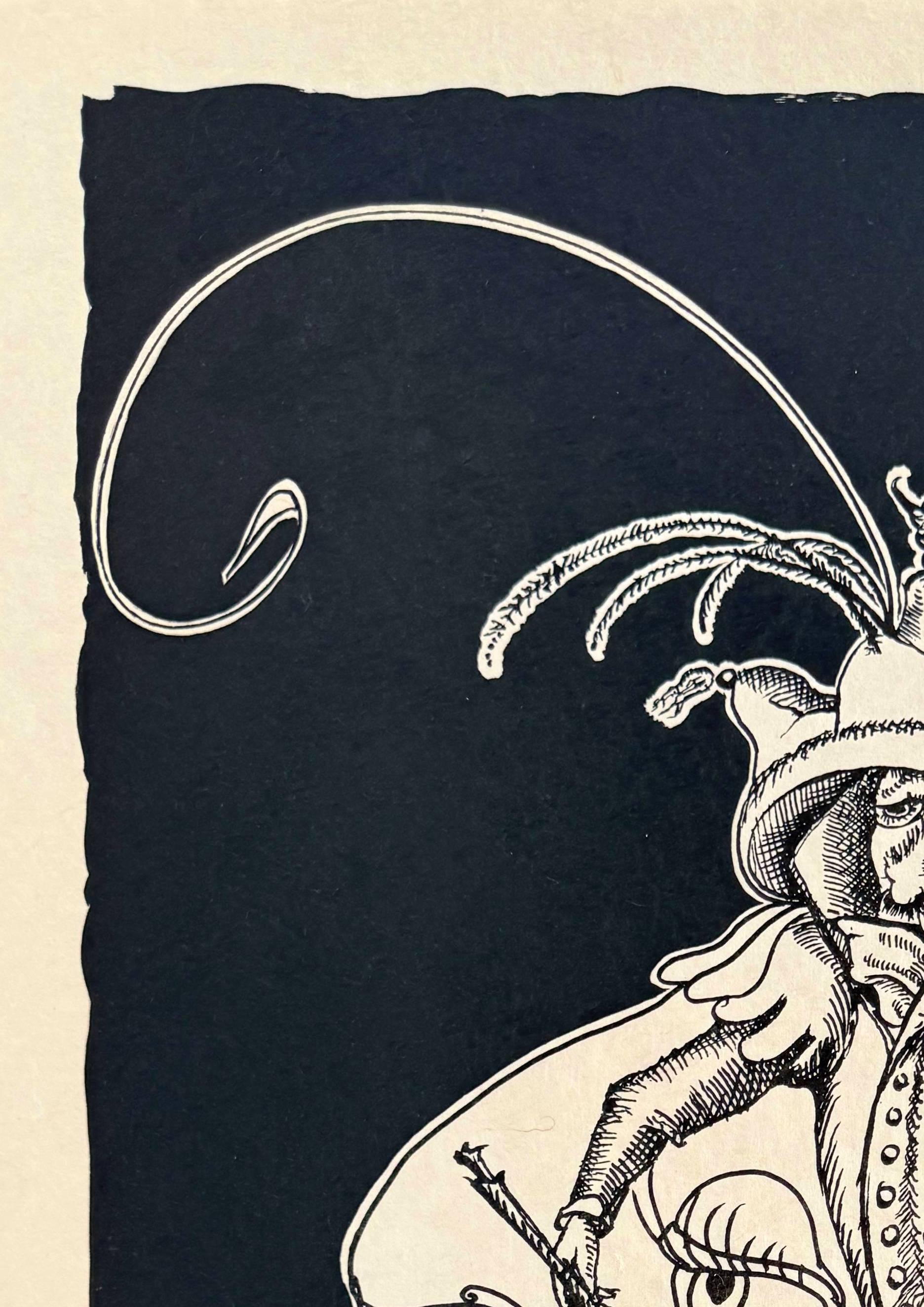 Salvador Dali (1904-1989) - Les Songes Drôlatiques de Pantagruel, Planche XIX

Lithographie de 1973.

Edition 6/250 sur papier Japon.

Dimensions de l'œuvre : 76 x 56 cm

Éditeur : Carpentier.

Imprimé par l'Atelier Grapholith.

L'œuvre est en
