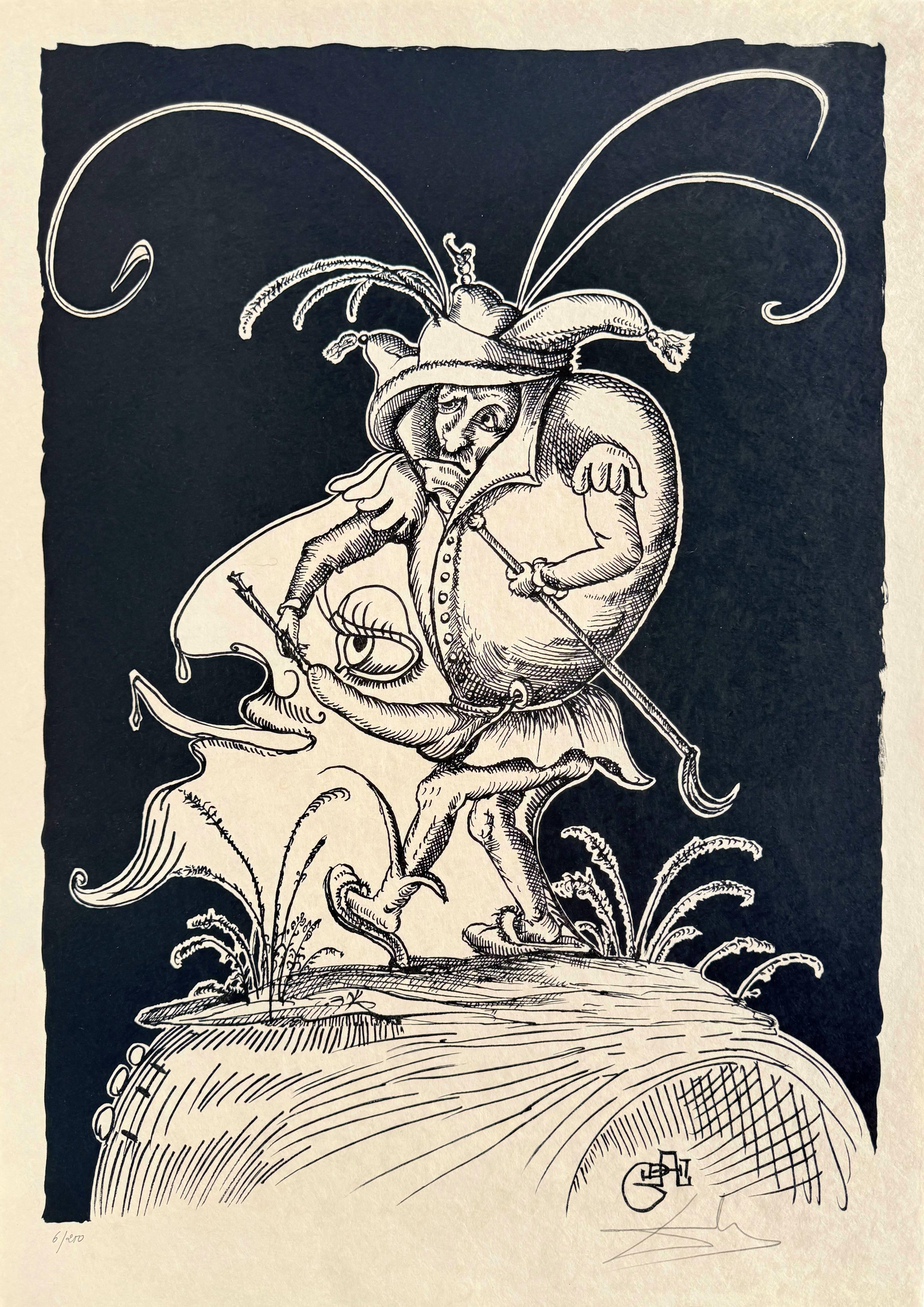 Print Salvador Dalí - Les Songes Drôlatiques de Pantagruel, Planche XIX