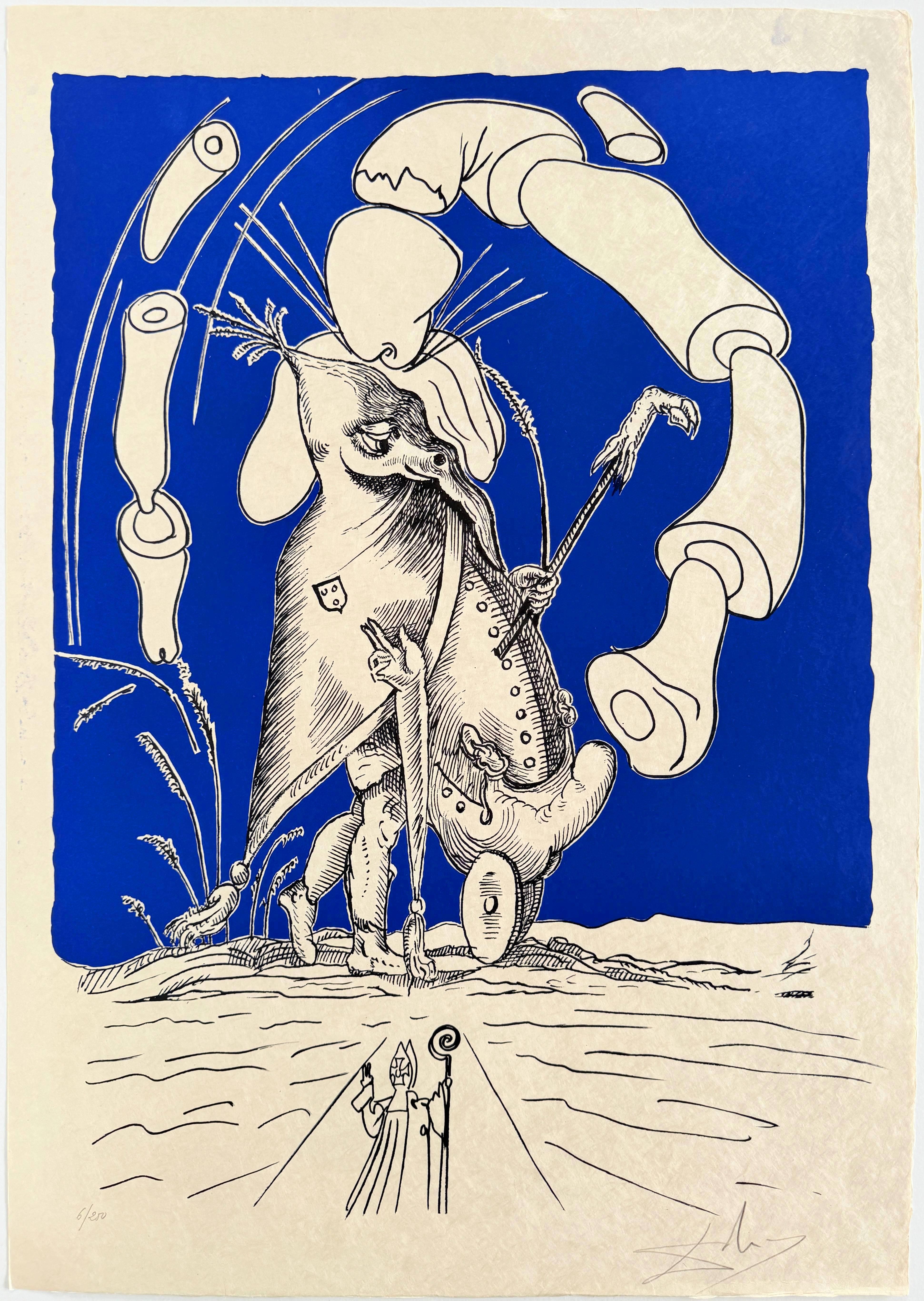 Les Songes Drôlatiques de Pantagruel, Planche XVI - Print de Salvador Dalí