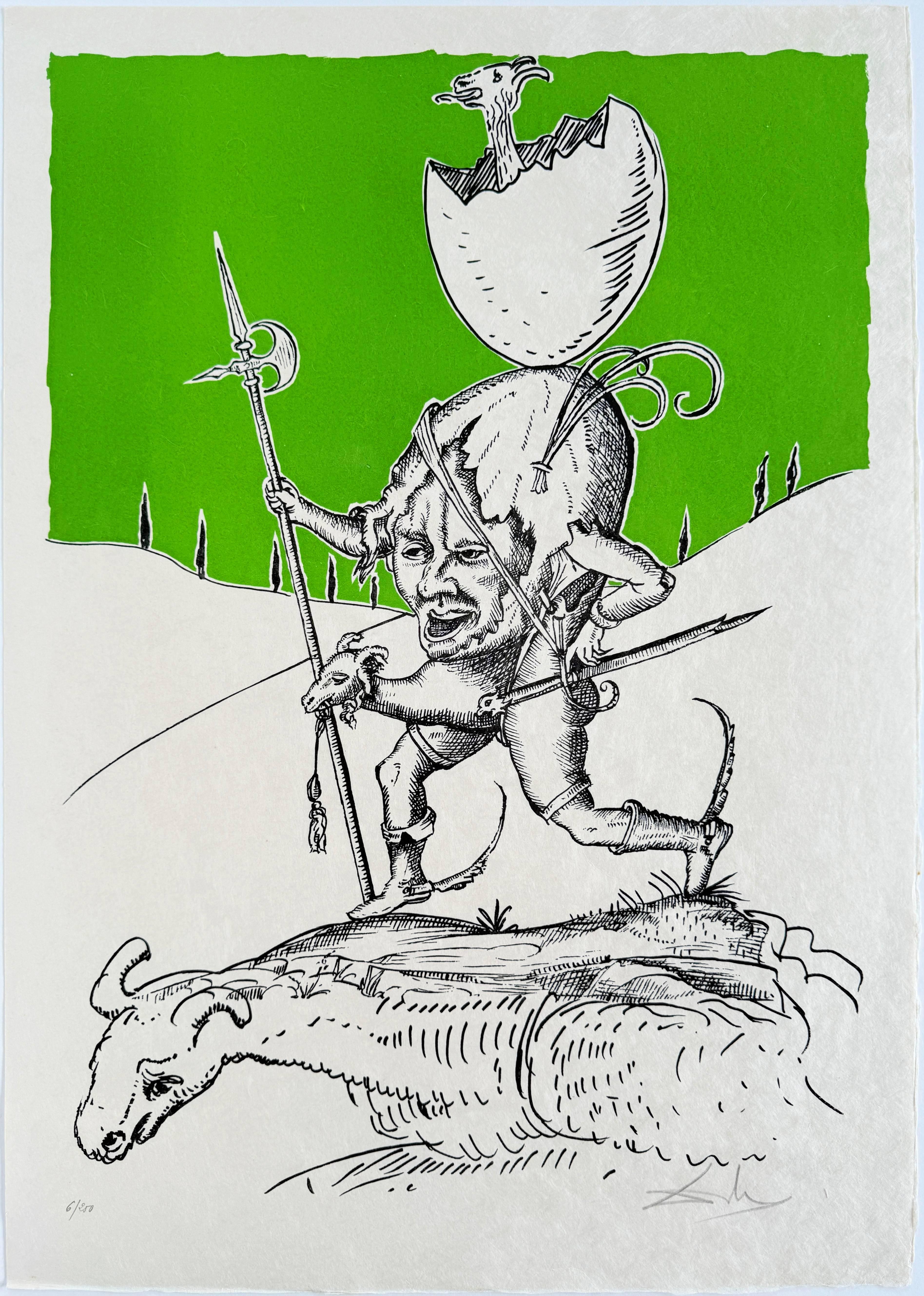 Les Songes Drôlatiques de Pantagruel, Planche XVII - Print de Salvador Dalí