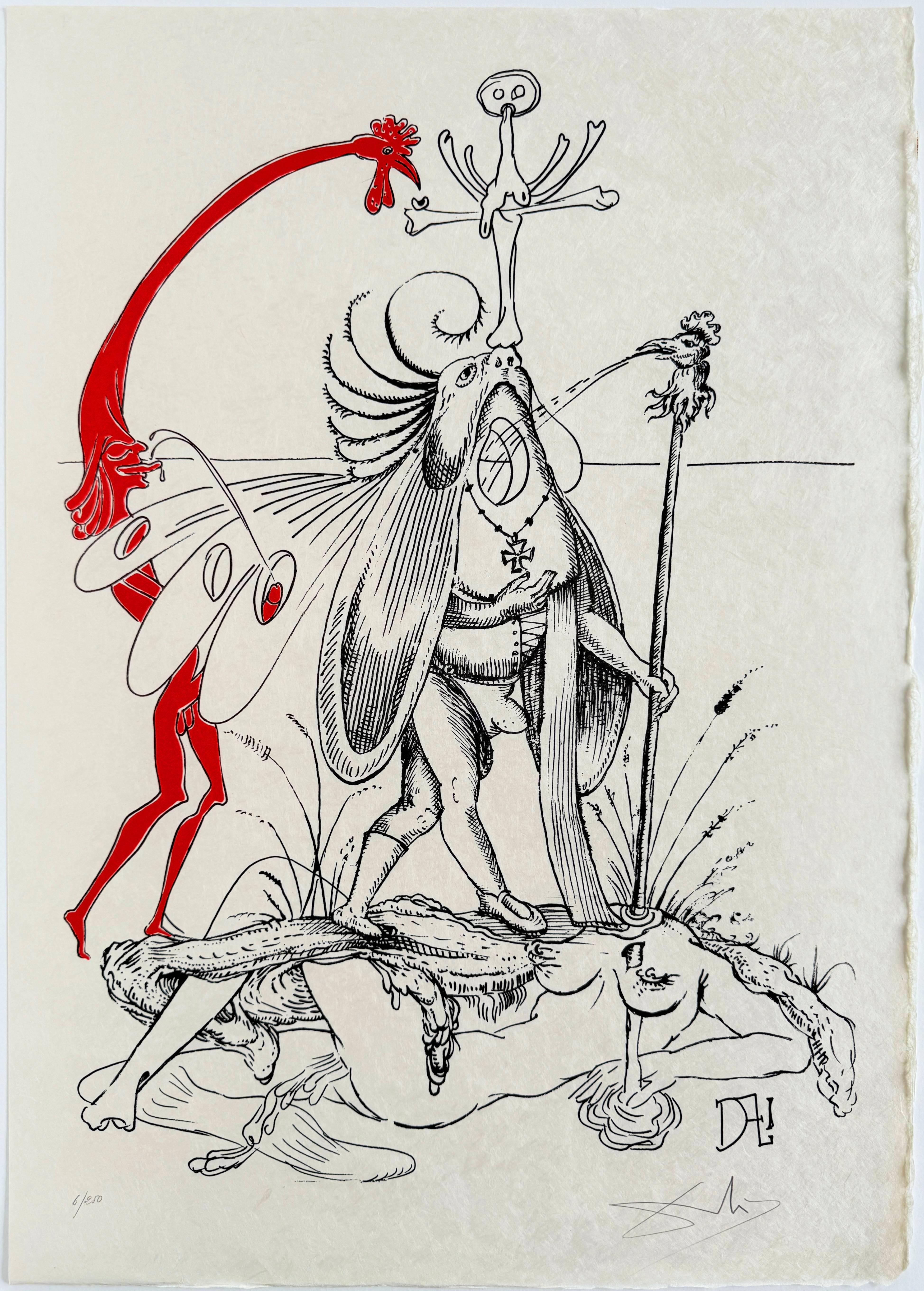 Les Songes Drôlatiques de Pantagruel, Planche XVIII - Print de Salvador Dalí