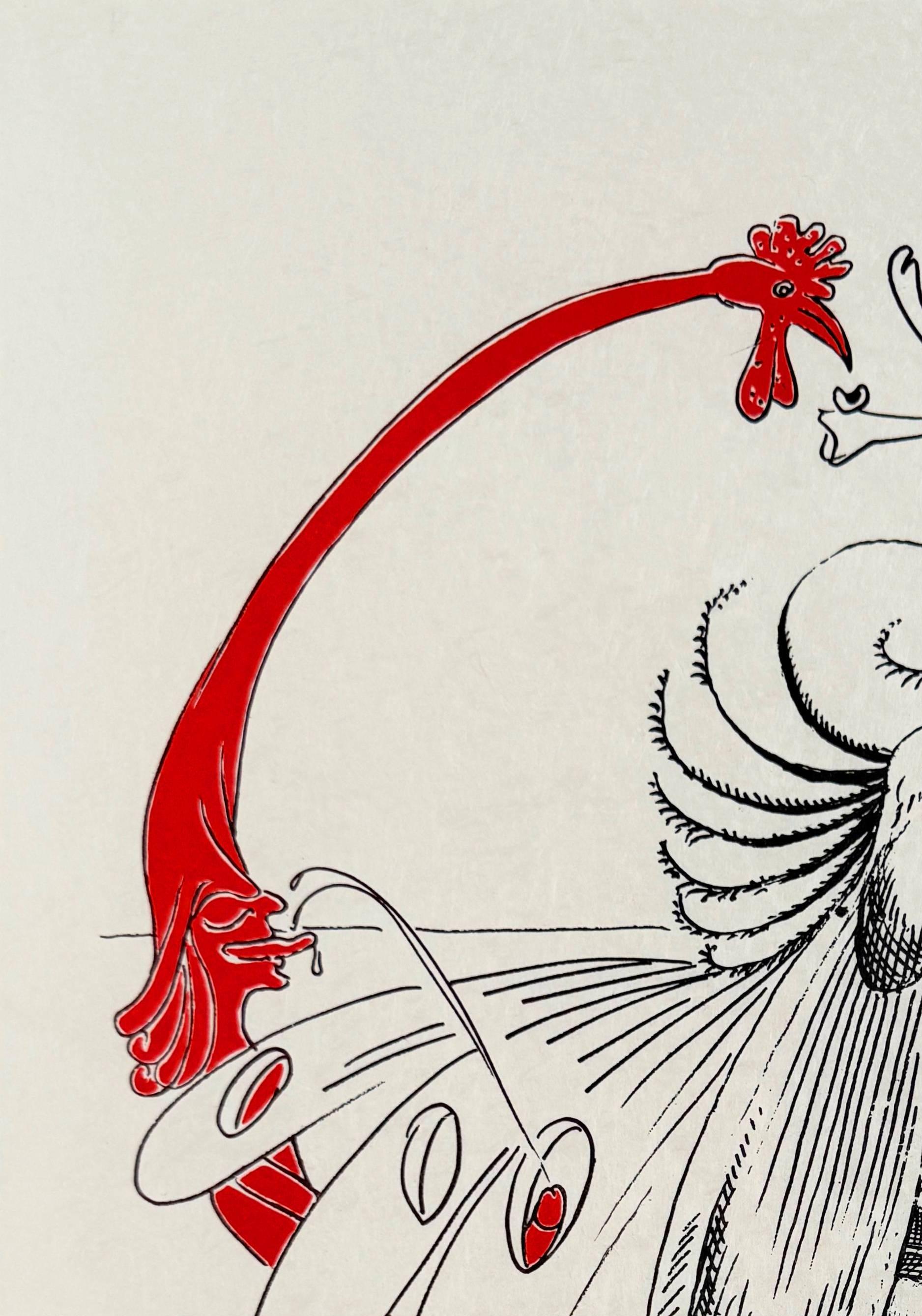 Les Songes Drôlatiques de Pantagruel, Planche XVIII - Surréalisme Print par Salvador Dalí