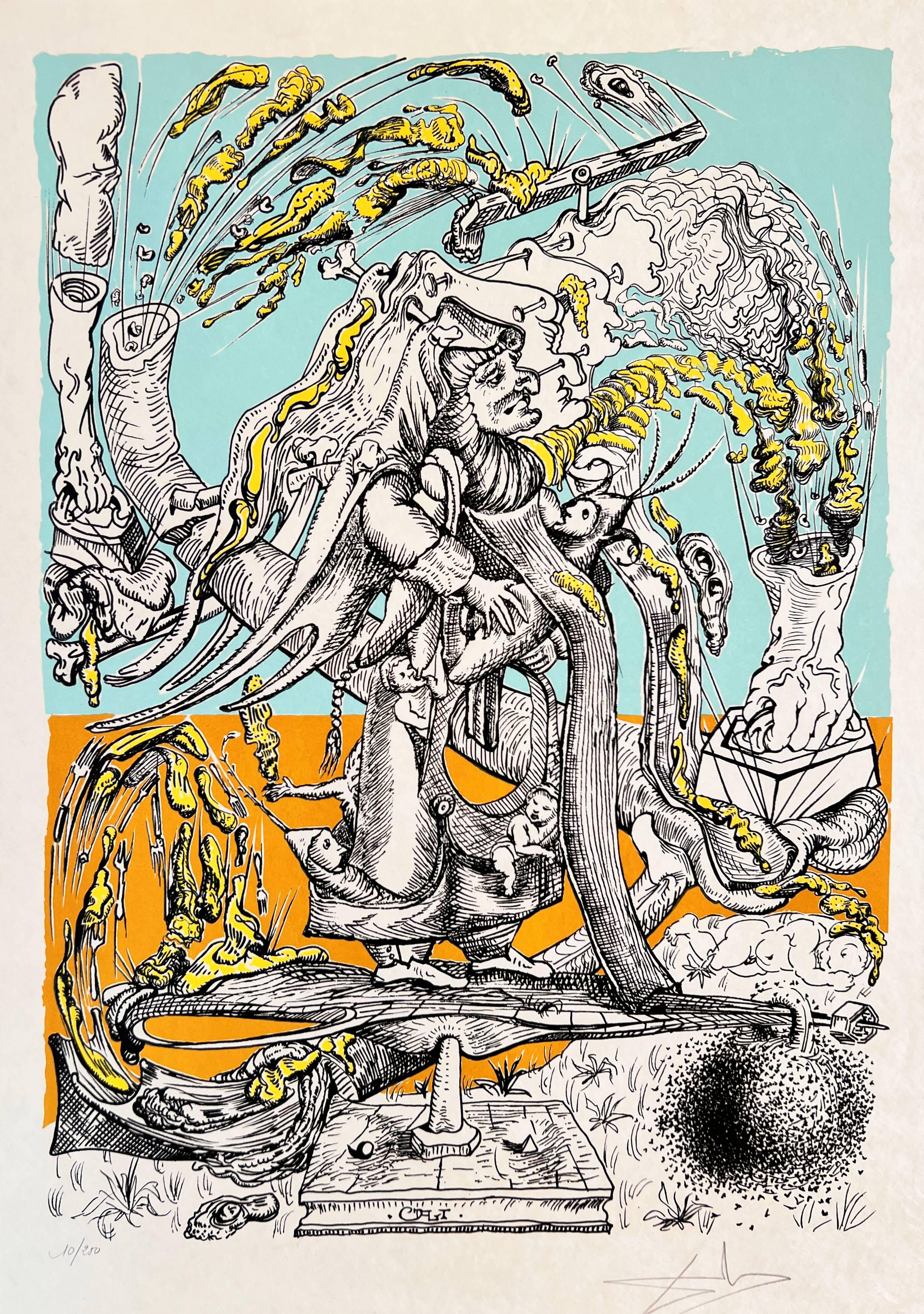 Les Songes Drôlatiques de Pantagruel, Original Lithograph, 1973, Signed