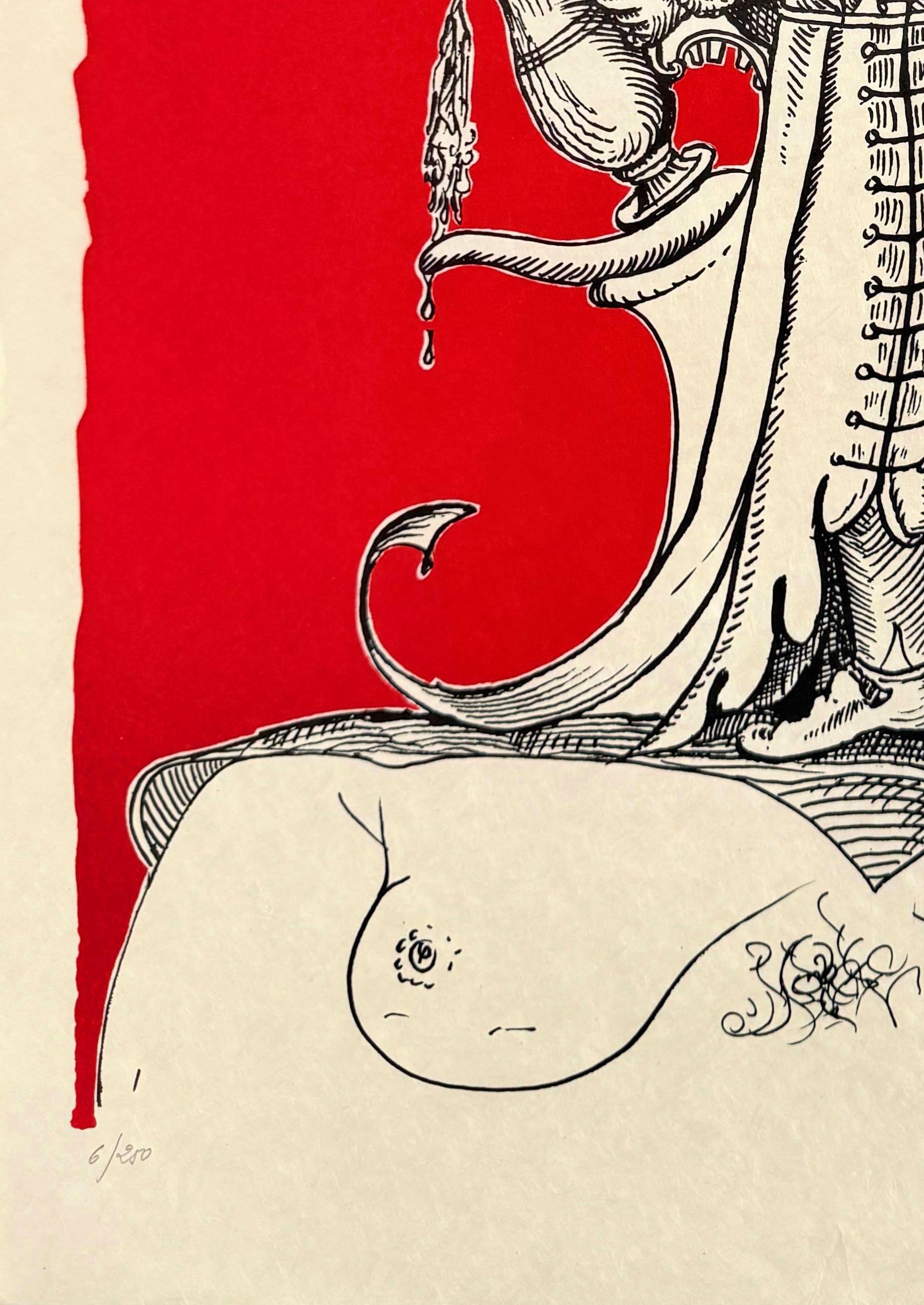 Salvador Dalì (1904-1989) - Les Songes Drôlatiques de Pantagruel, Planche XXV

Litografia del 1973.

Edizione 6/250 su carta Japon.

Dimensioni dell'opera: 76 x 56 cm

Editore: Carpentier.

Stampato da Atelier A Grapholith.

L'opera è in condizioni