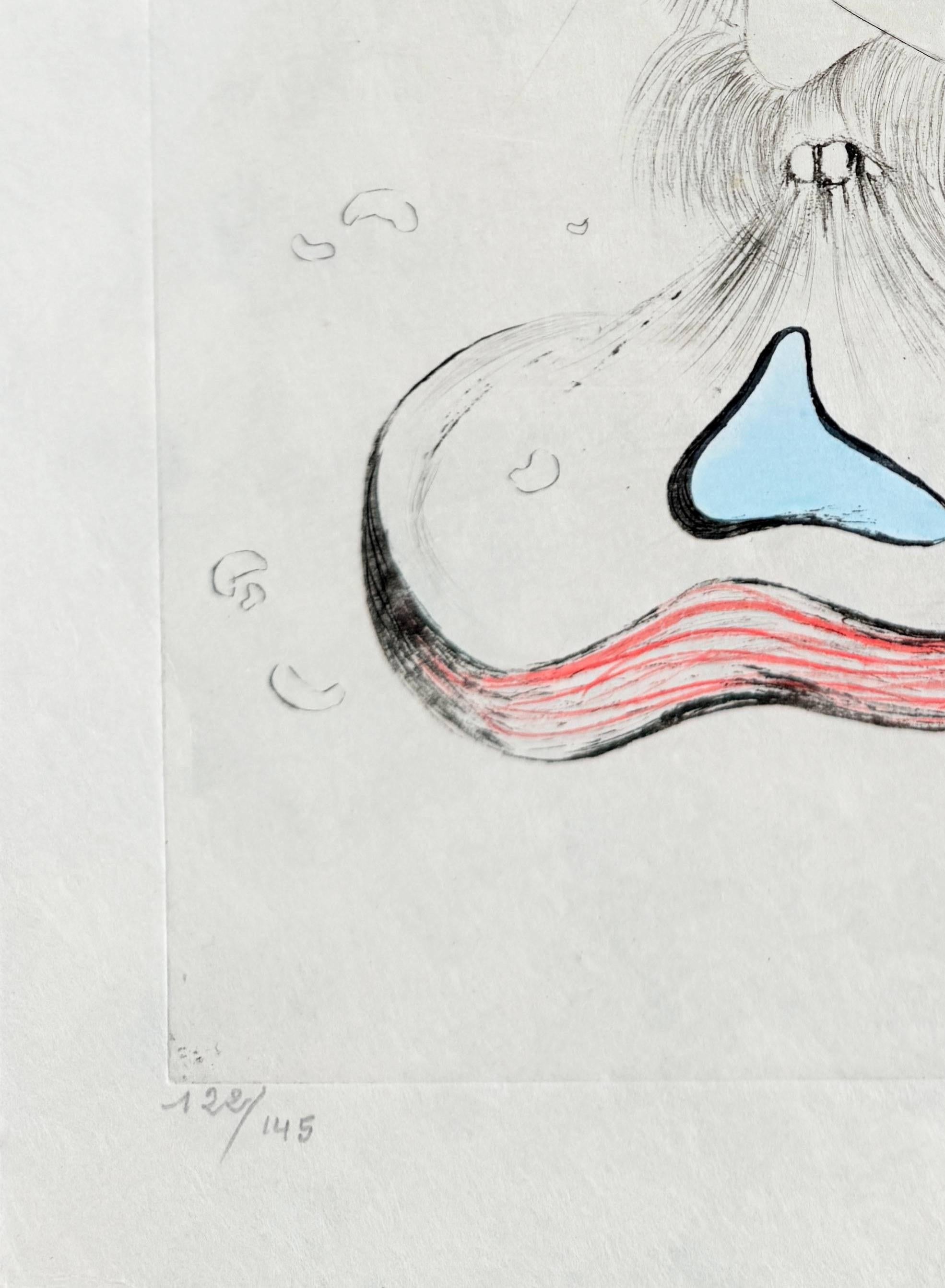 Les Tiroirs - Gray Print by Salvador Dalí