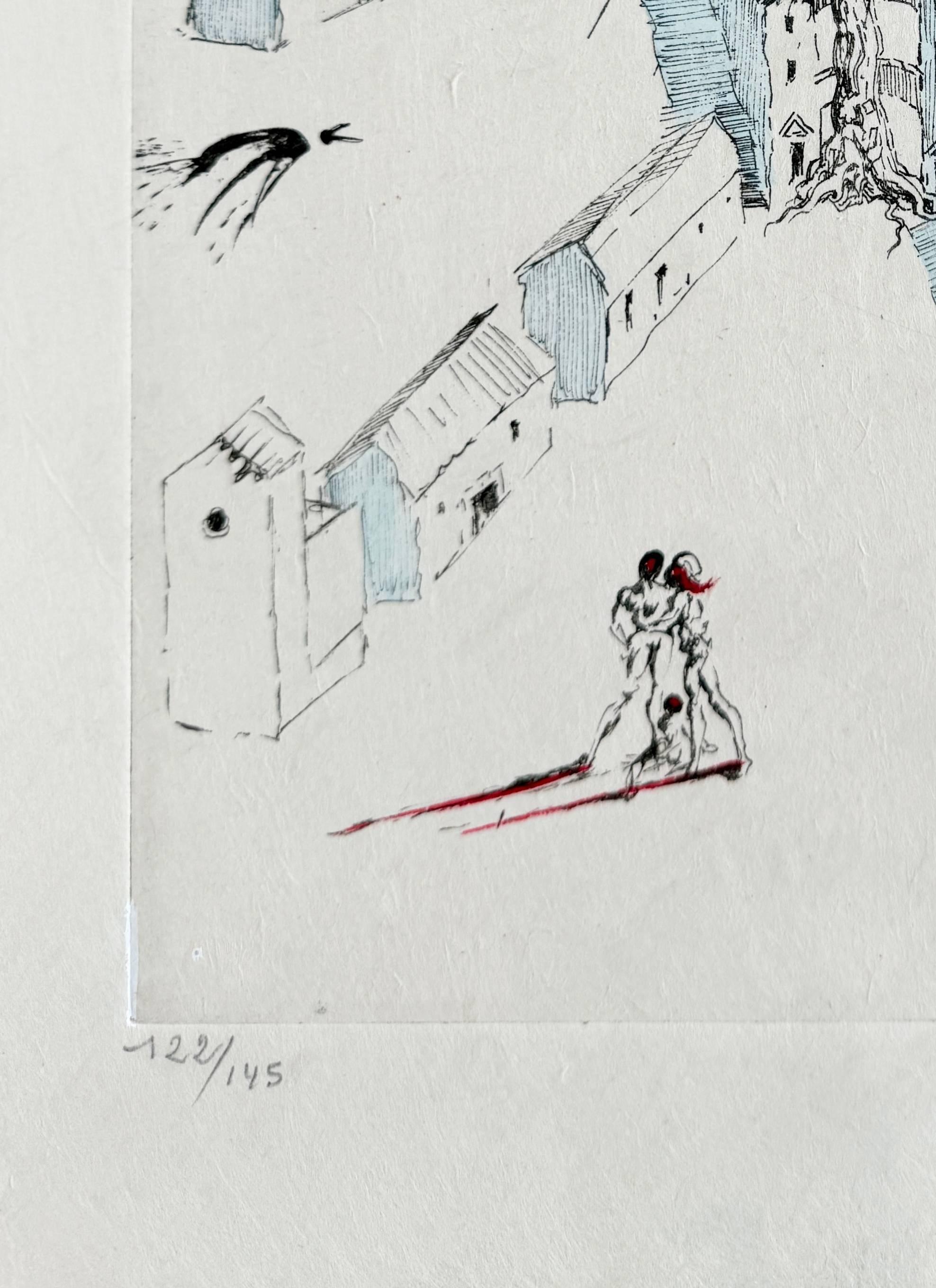 Les Tranchées - Gris Print par Salvador Dalí