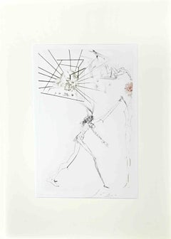Les Trois Barons Félons - Drypoint Etching attr. to S. Dalì - 1969