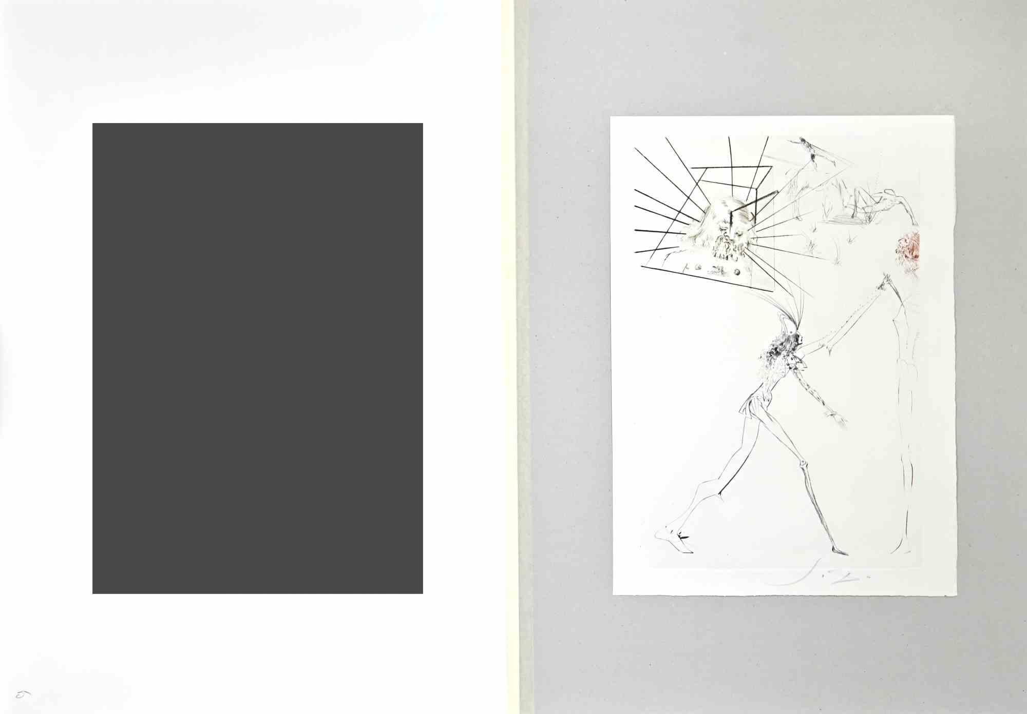 Les Trois Barons Félons - Gravure à la pointe sèche attribuée à S. Dalì - 1969 - Surréalisme Print par Salvador Dalí