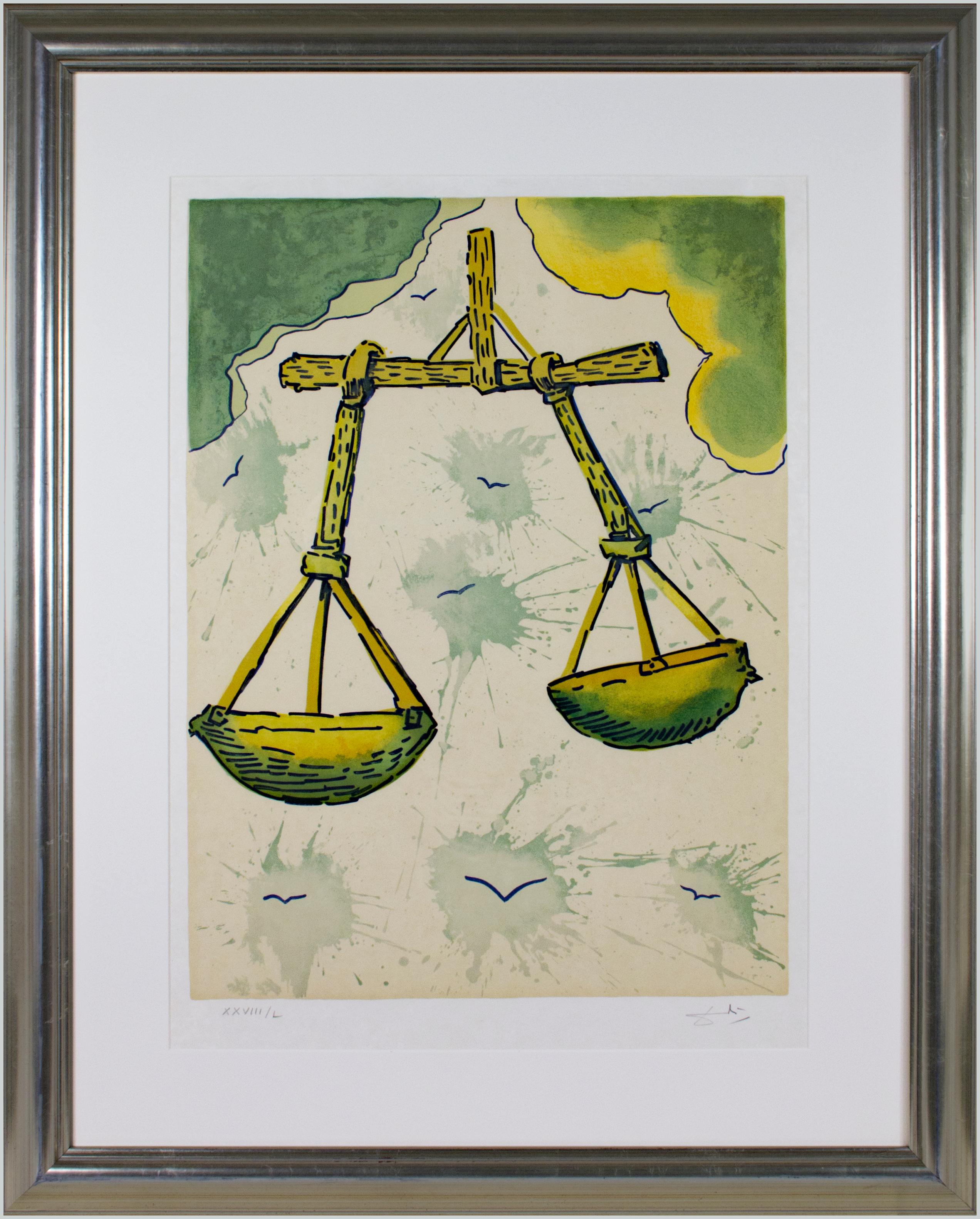 Salvador Dalí Print - "Libra" original color lithograph from Signs of the Zodiac series by Dali 31/50