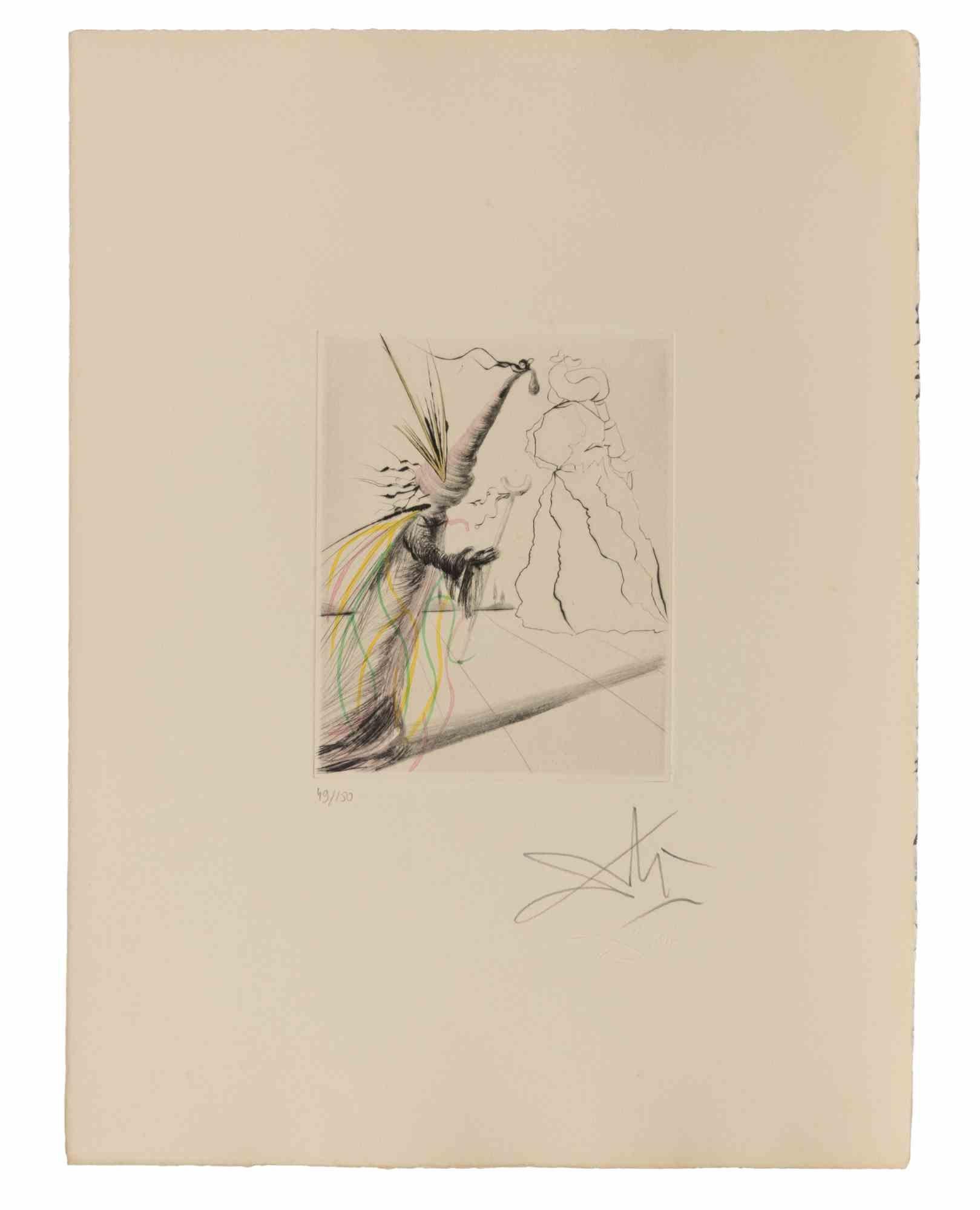 L'Illusioniste - Etching - 1960s - Print by Salvador Dalí