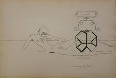 L'immortalité tétraédrique du cube - Original etching - 1973