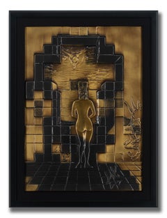 "Lincoln In Dalivision" [Bronze] Bas Relief Sculpture by Salvador Dalí, Framed