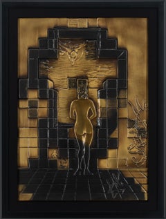 "Lincoln In Dalivision" [Bronze] Bas Relief Sculpture by Salvador Dalí, Framed