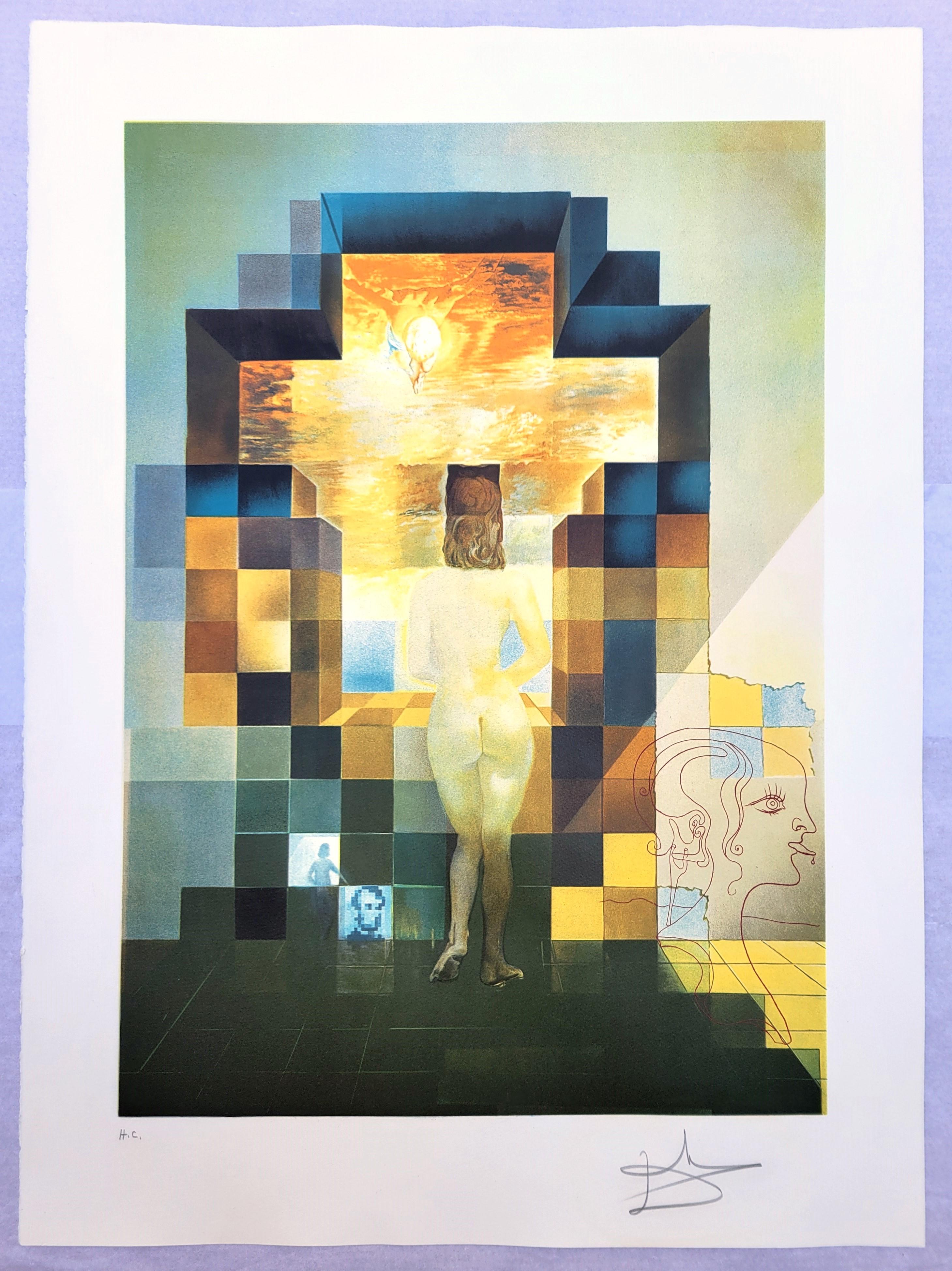 Lincoln in Dalívision /// Salvador Dalí Abraham Lincoln Surrealismus Lithographie im Angebot 3