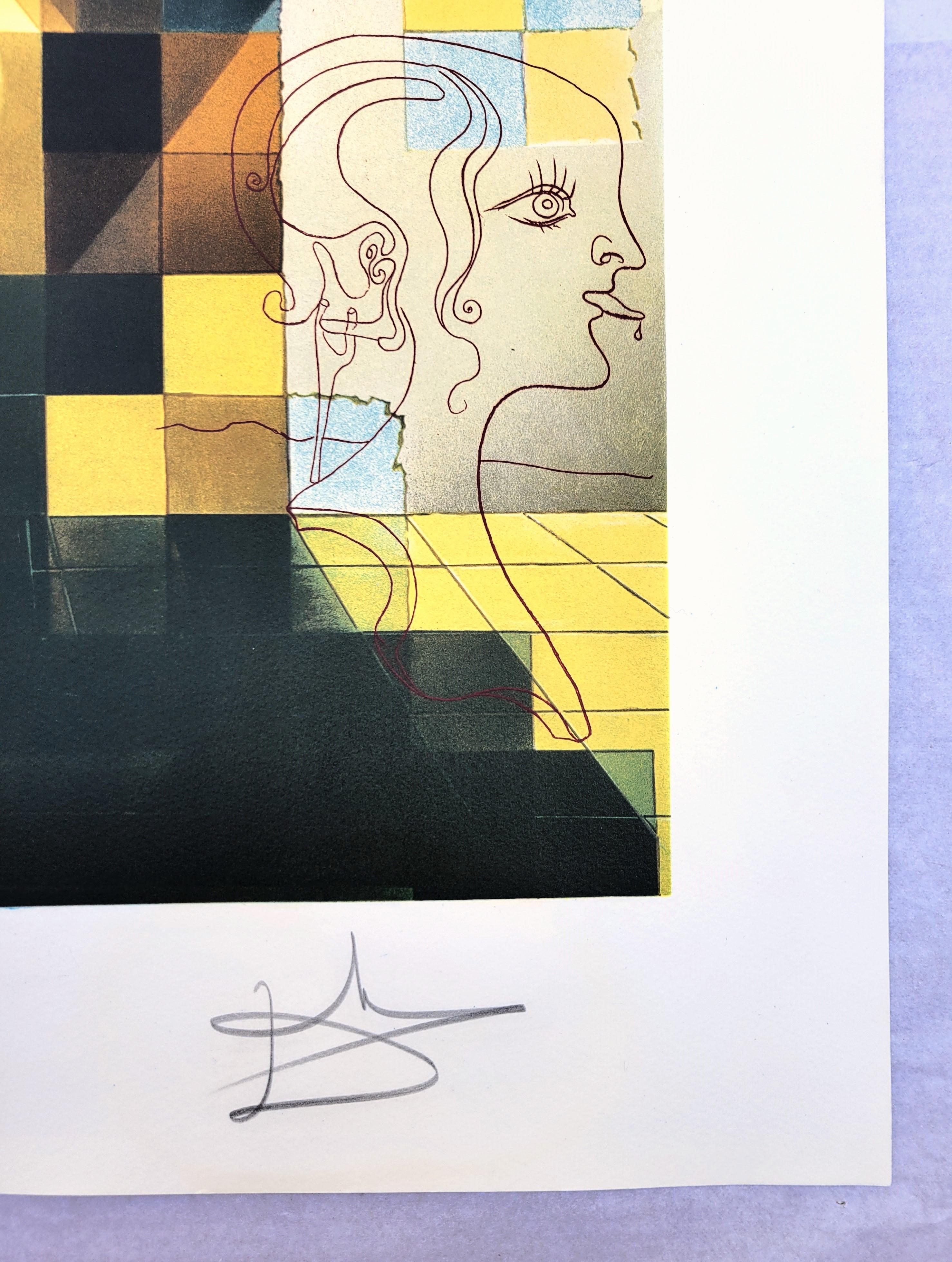 Lincoln in Dalívision /// Salvador Dalí Abraham Lincoln Surrealismus Lithographie im Angebot 7
