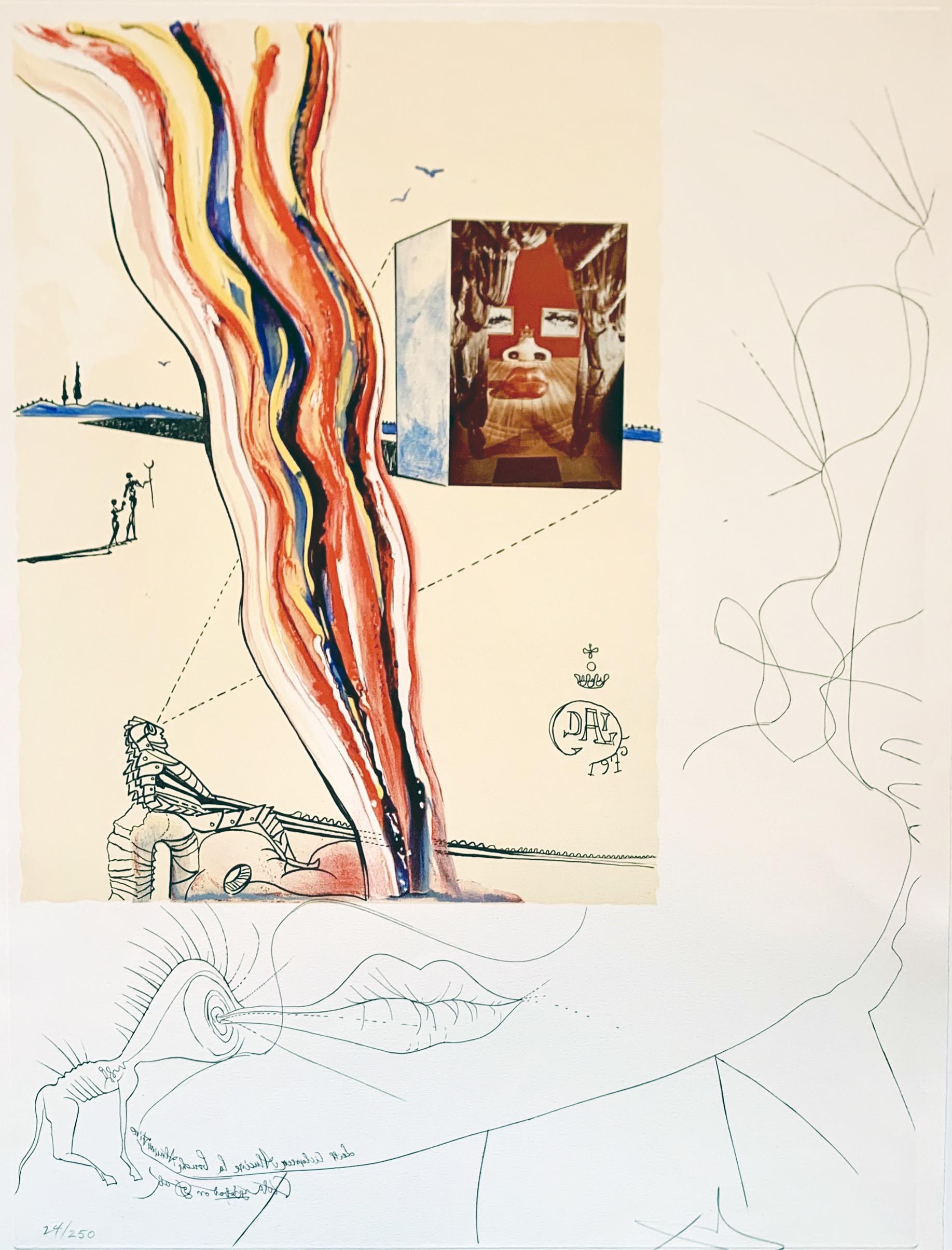 Salvador Dalí Landscape Print - Liquid and Gaseous Television