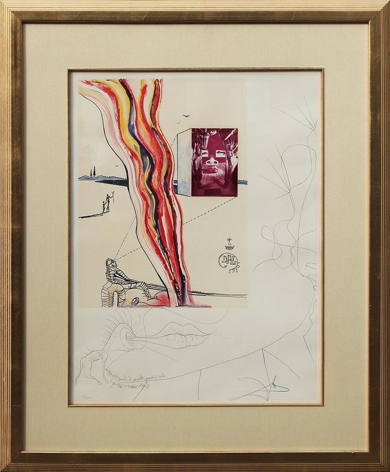 Salvador Dalí Landscape Print - "Liquid & Gaseous Television" from Imagination & Objects of the Future Portfolio