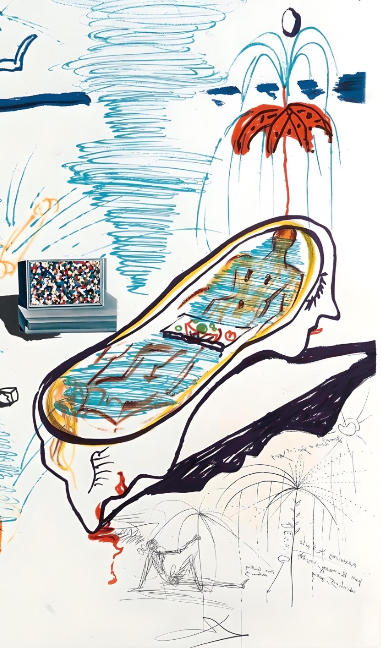 Flüssige Tornadobadewanne (Michler/Löpsinger 823; Feld 75-11B), Salvador Dali – Print von Salvador Dalí