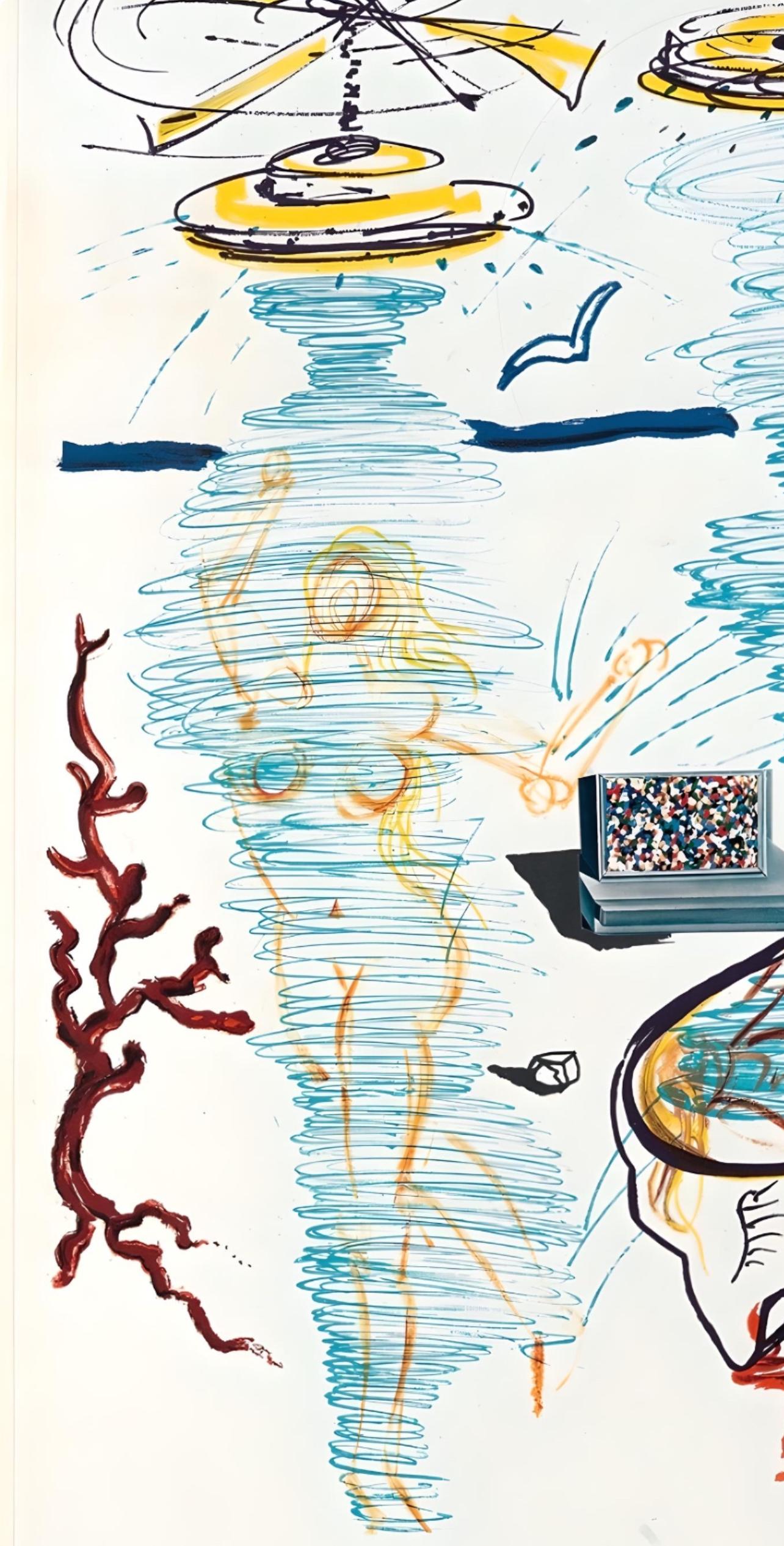 Flüssige Tornadobadewanne (Michler/Löpsinger 823; Feld 75-11B), Salvador Dali (Surrealismus), Print, von Salvador Dalí