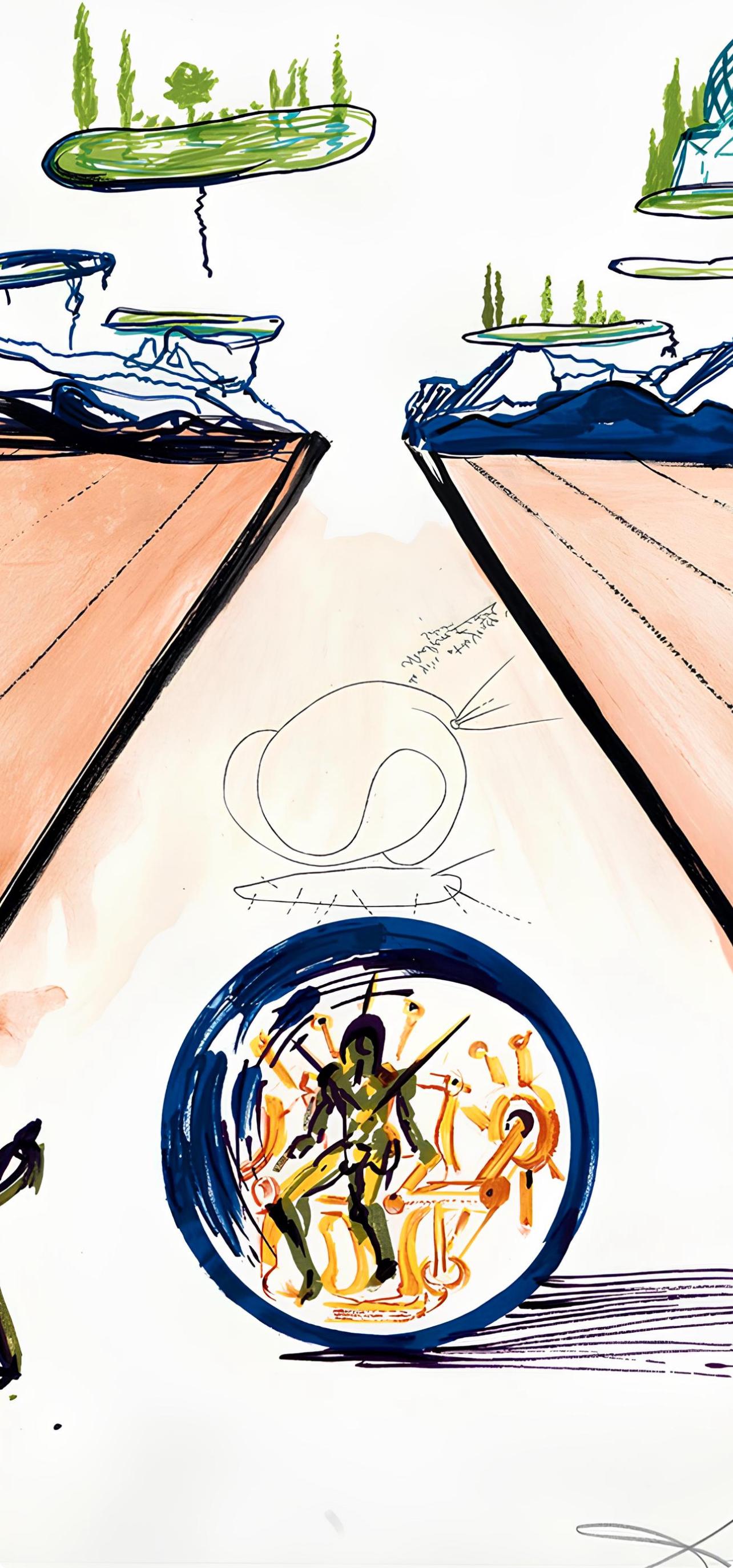 Locomoción paradisíaca intrauterina (Michler/Löpsinger 822-831; Field 75-13) - Print de Salvador Dalí