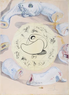L'Ouraboros, Surrealist Lithograph on Parchment by Salvador Dali