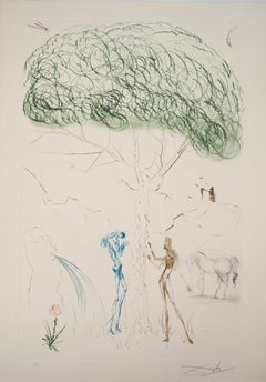 Lovers Under the Parasol Pine - Original etching Handsigned (Field #70-10I)