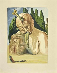 Retro Lucifer - Woodcut print - 1963
