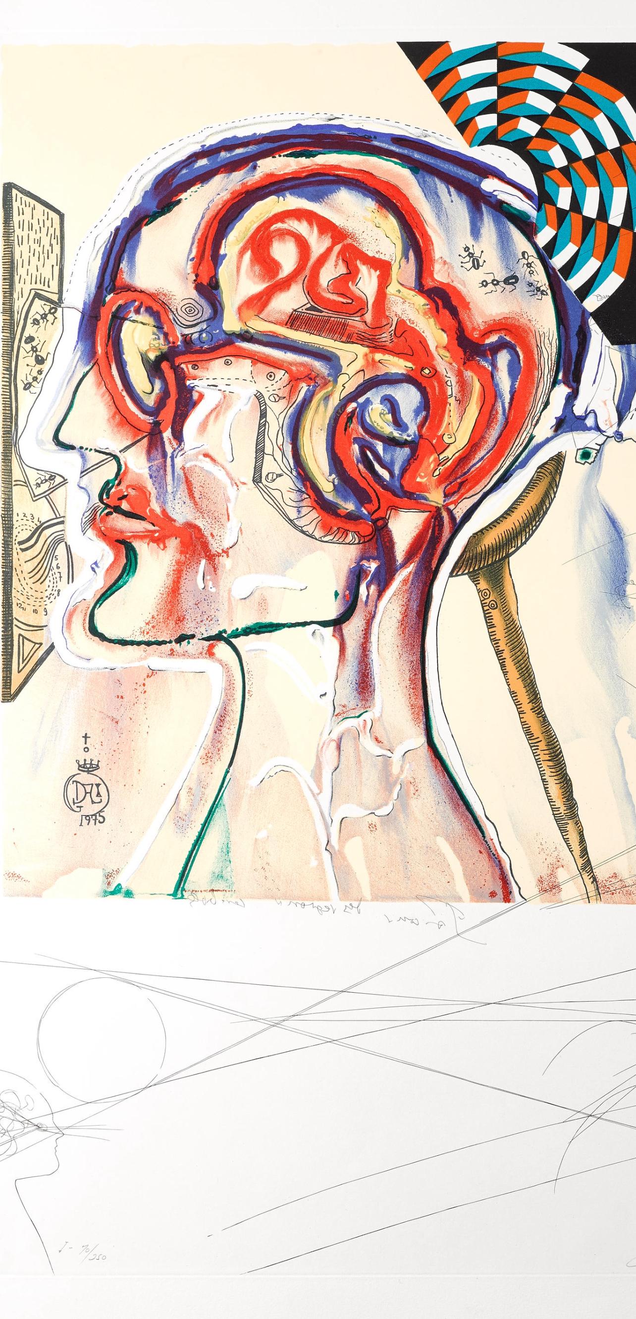 Lunettes à hologrammes et ordinateurs (M/L 822-831; Field 75-13) - Print by Salvador Dalí
