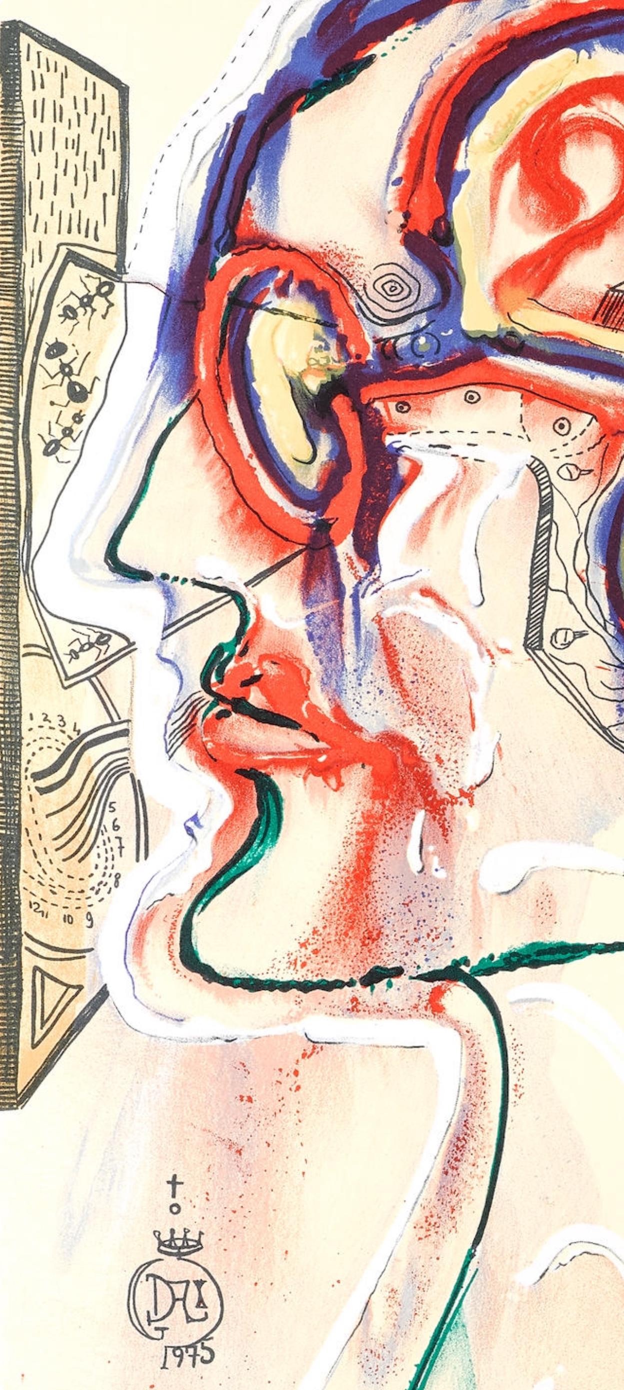 Lunettes à hologrammes et ordinateurs (M/L 822-831; Field 75-13) - White Landscape Print by Salvador Dalí