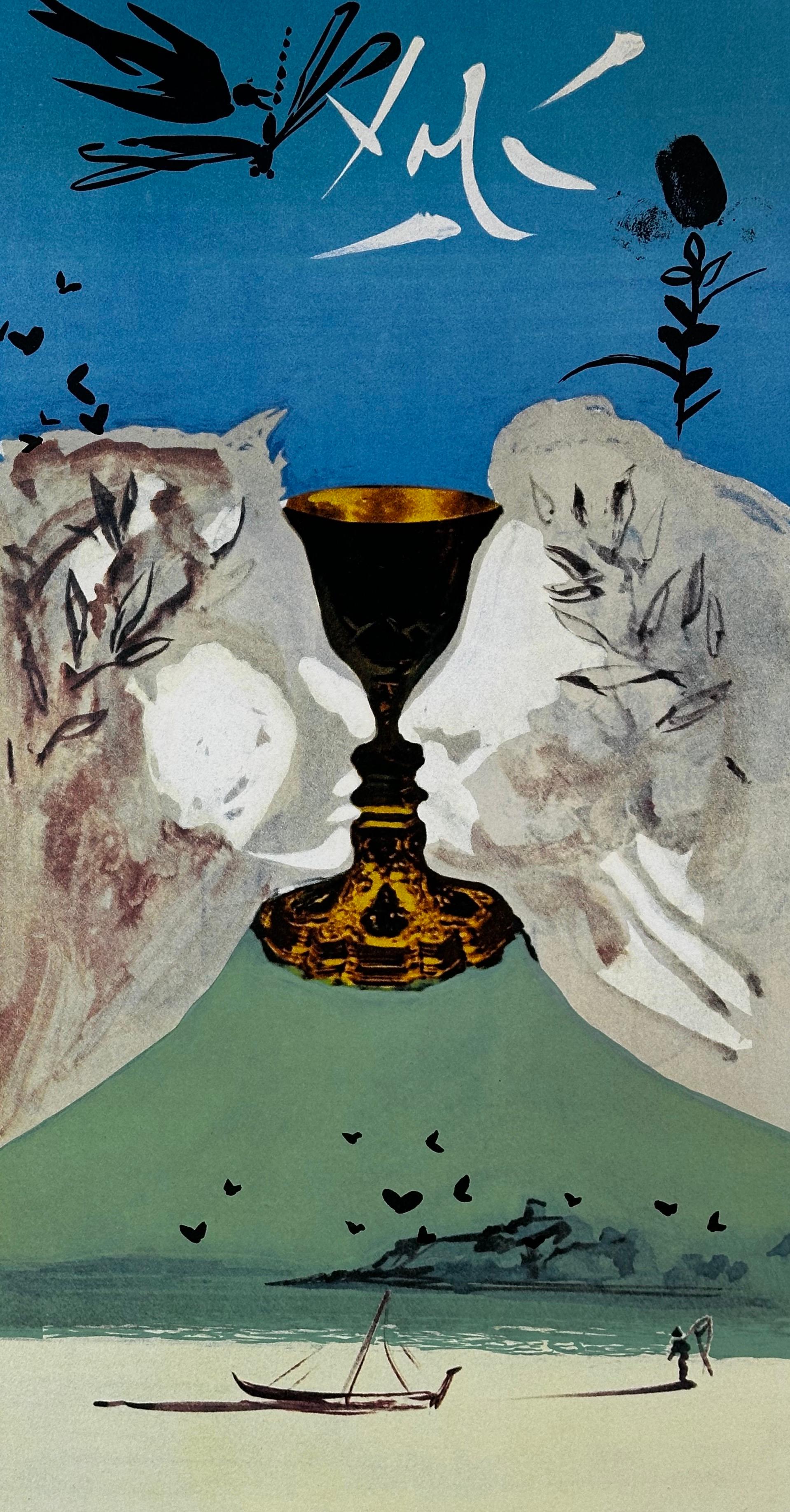 Lyle Stuart Tarot Prints Ace of Cups - Gray Figurative Print by Salvador Dalí