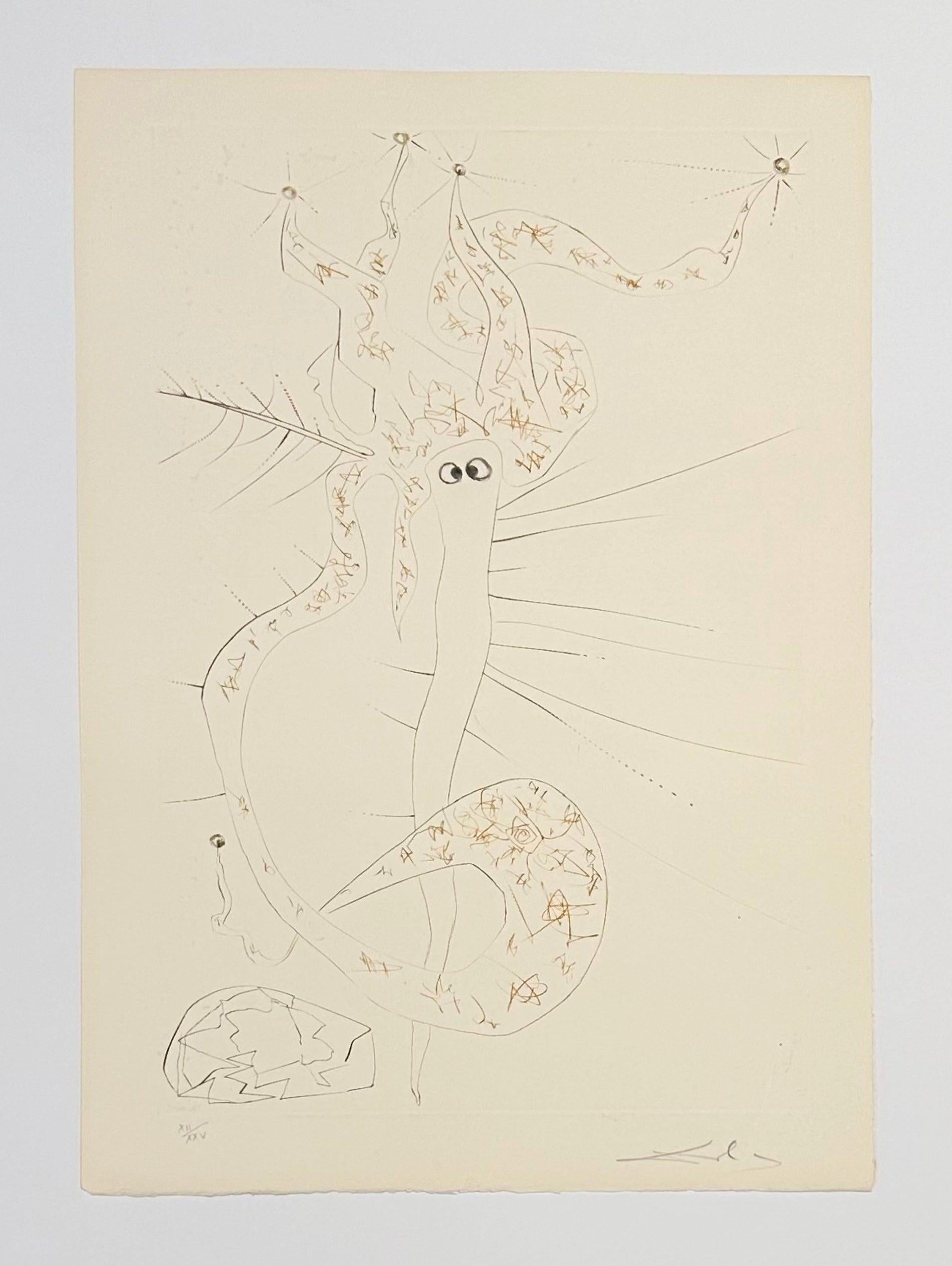 Artist: Salvador Dali
Title: Mad Tristan
Portfolio: Tristan and Iseult
Medium: Color engraving
Year: 1970
Edition: XII/XXV
Frame Size: 25 1/4