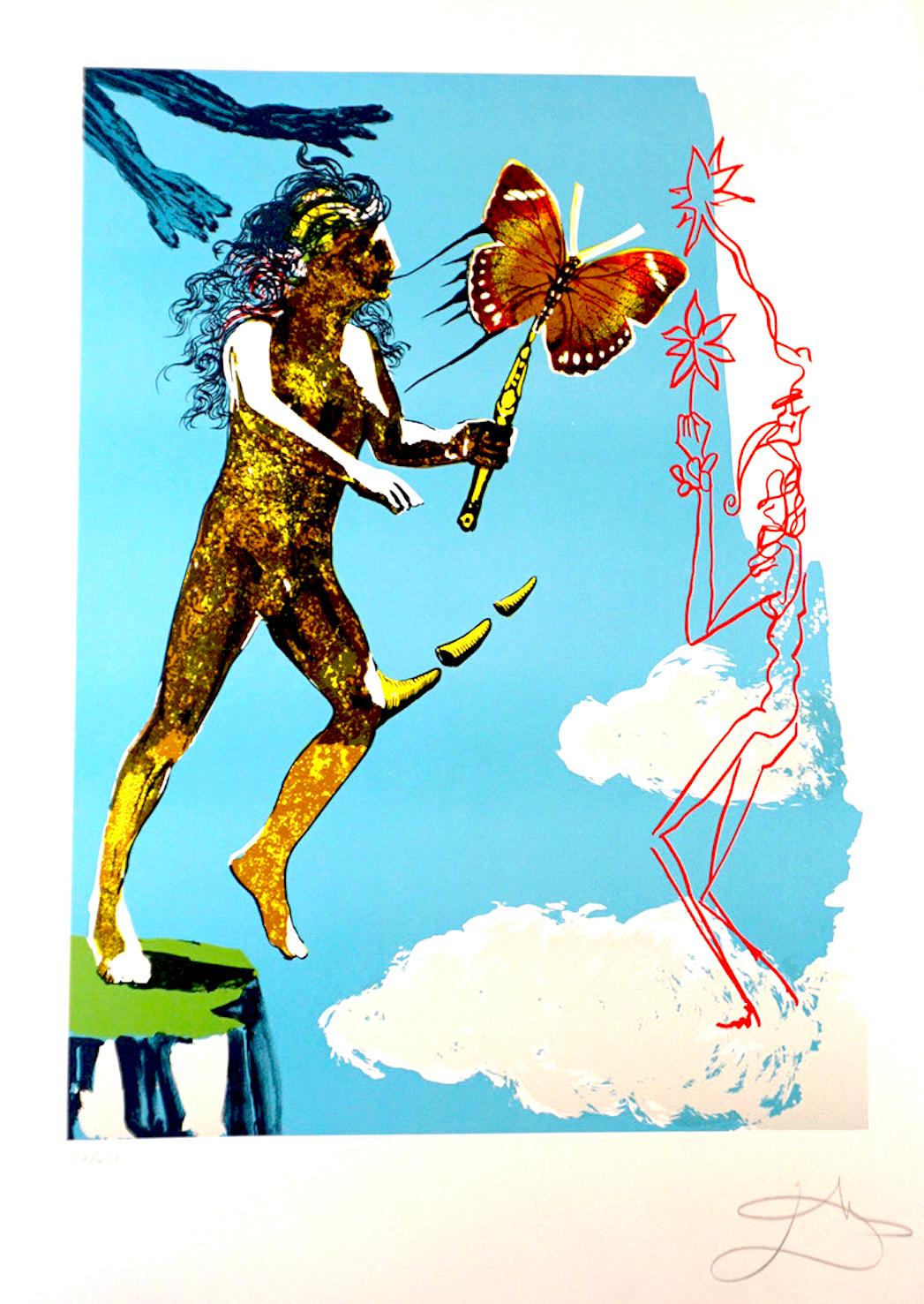 Salvador Dalí Figurative Print - Magic Butterfly & The Dream Release of The Psychic Spiri