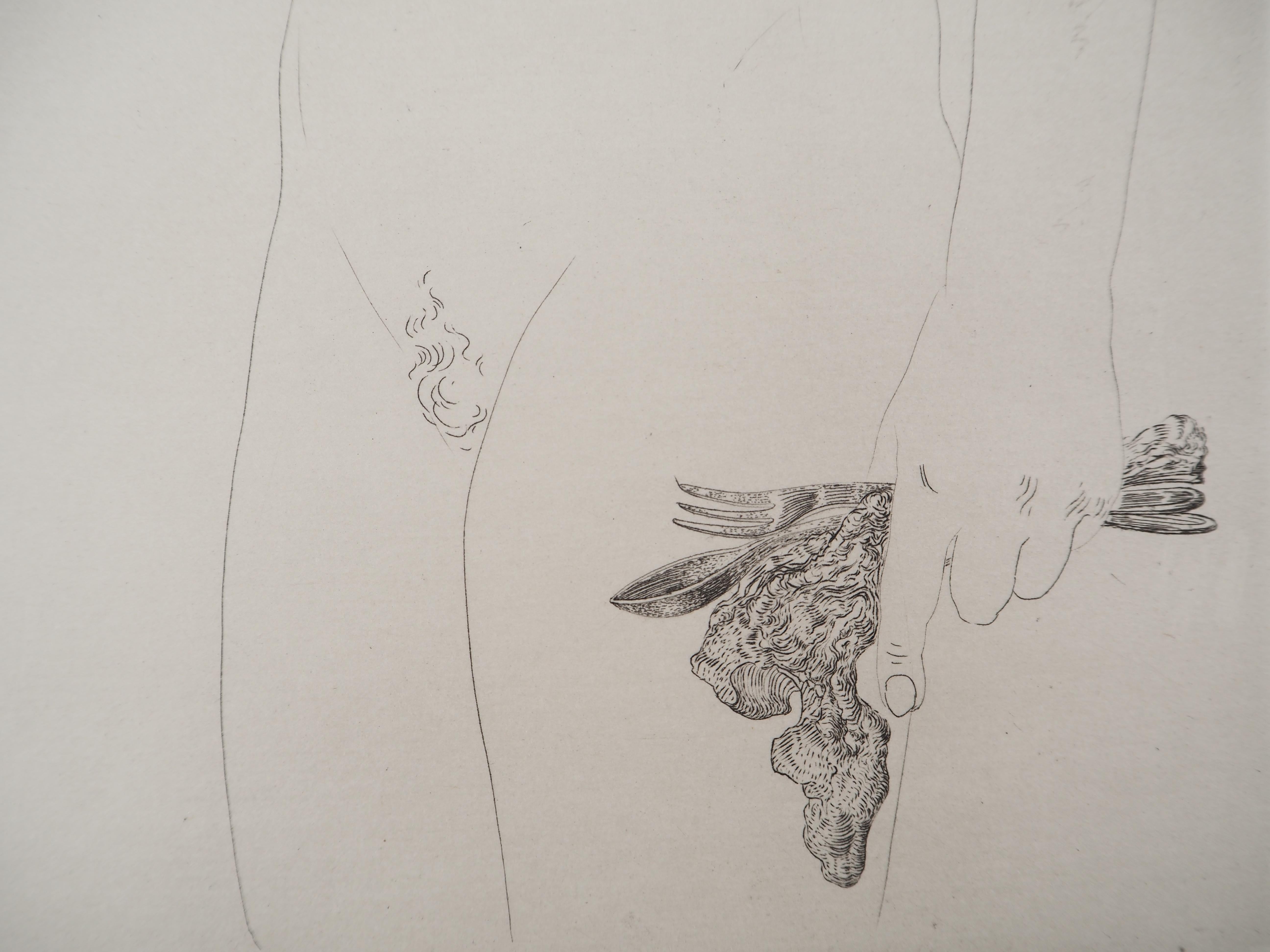 Maldoror : Dreaming Nude - Original etching, HANDSIGNED, 1975 (Field #34-2) For Sale 6