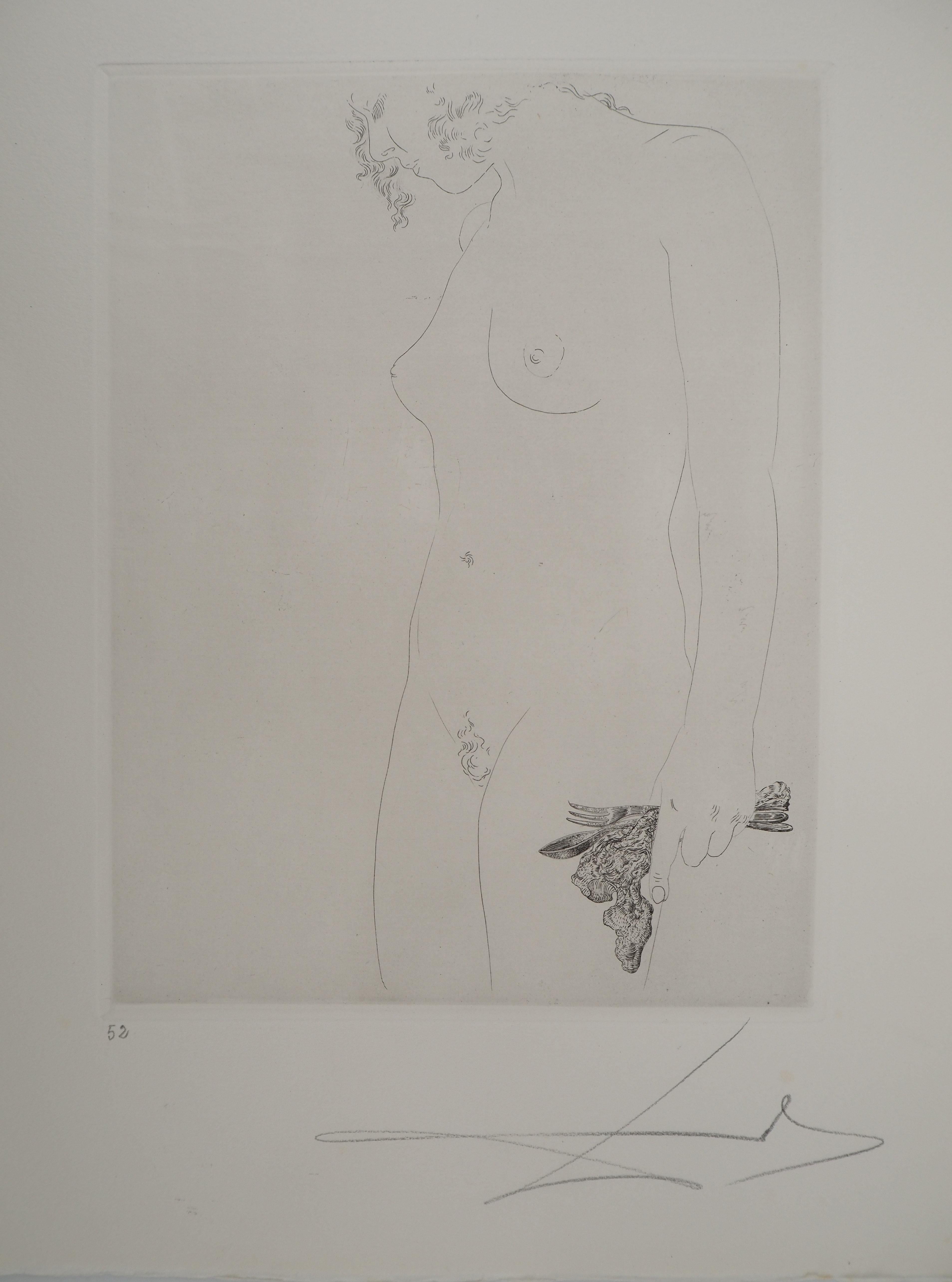 Maldoror : Dreaming Nude - Original etching, HANDSIGNED, 1975 (Field #34-2) For Sale 8