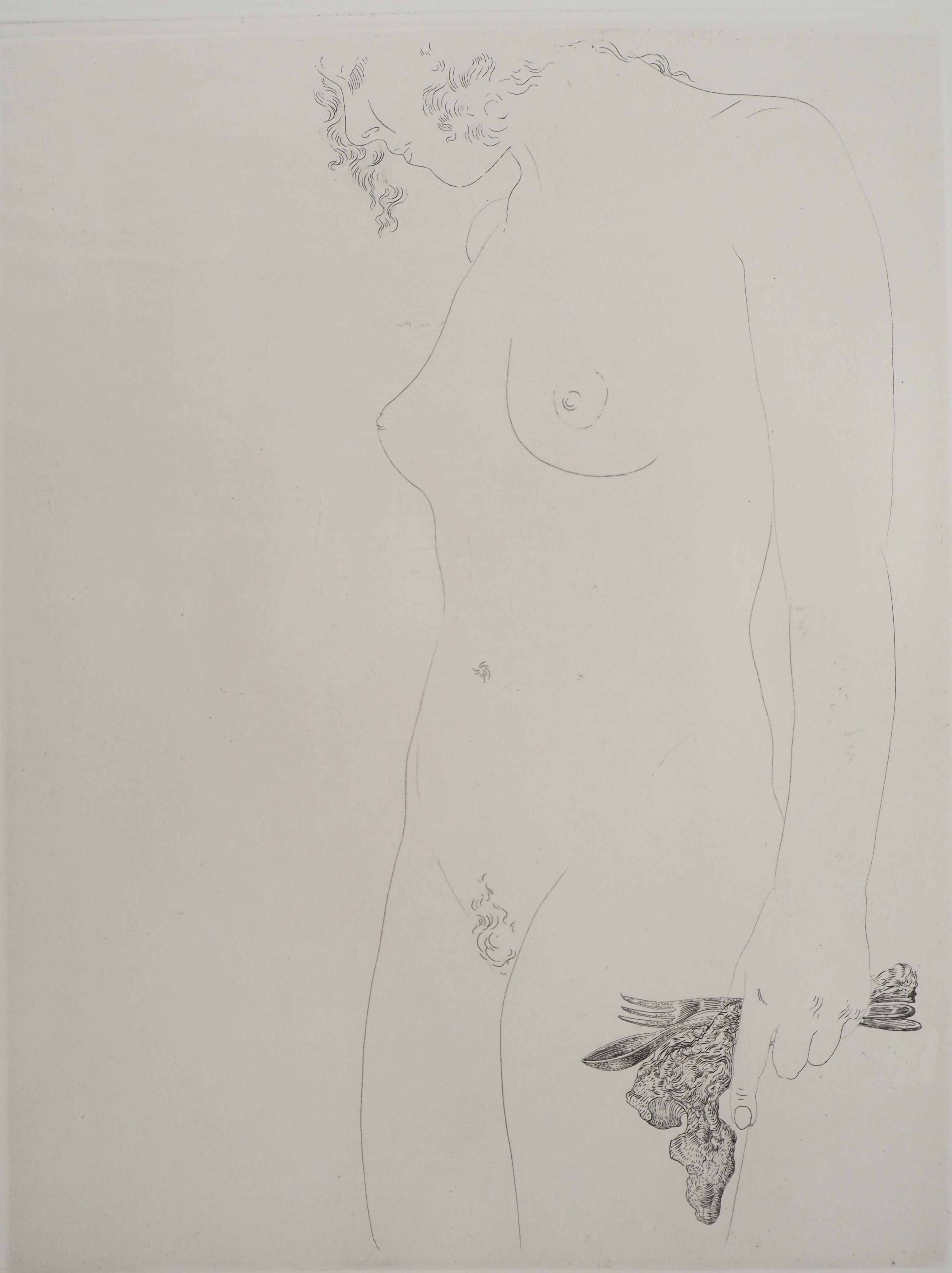 Maldoror : Dreaming Nude - Original etching, HANDSIGNED, 1975 (Field #34-2) For Sale 2