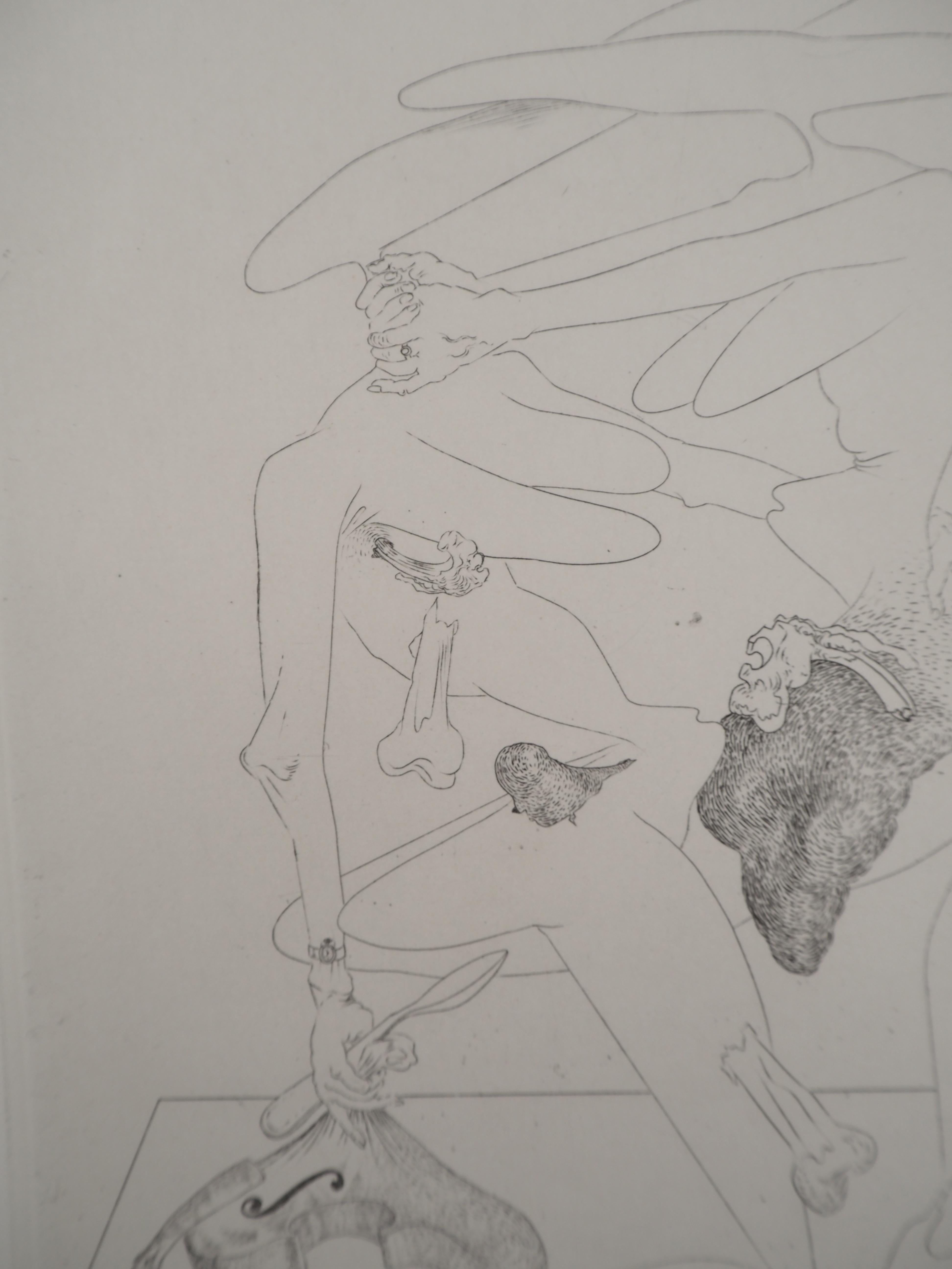 Maldoror : Surrealist Fight - Original etching, HANDSIGNED (Field #34-2) For Sale 3