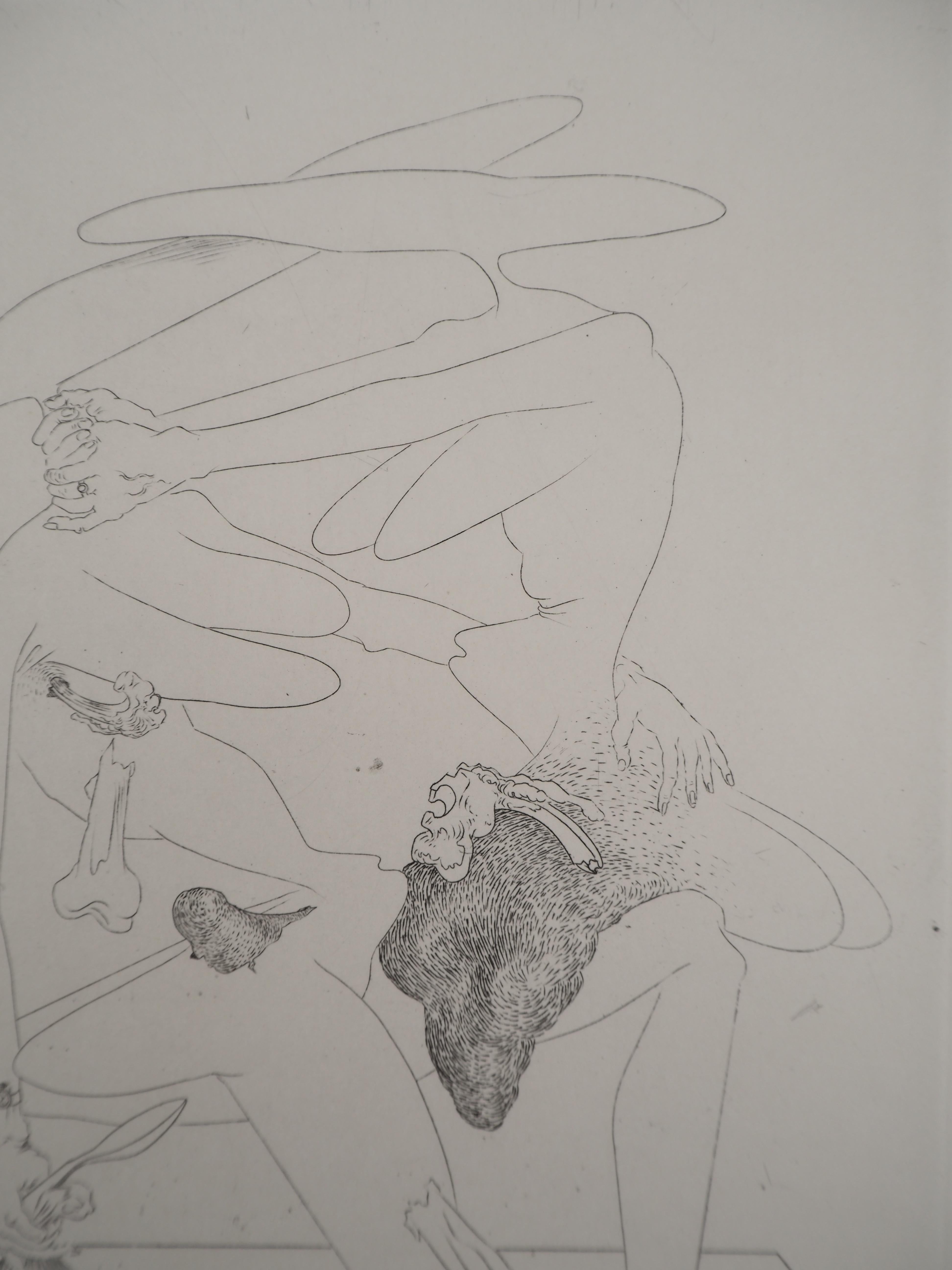 Maldoror : Surrealist Fight - Original etching, HANDSIGNED (Field #34-2) For Sale 4