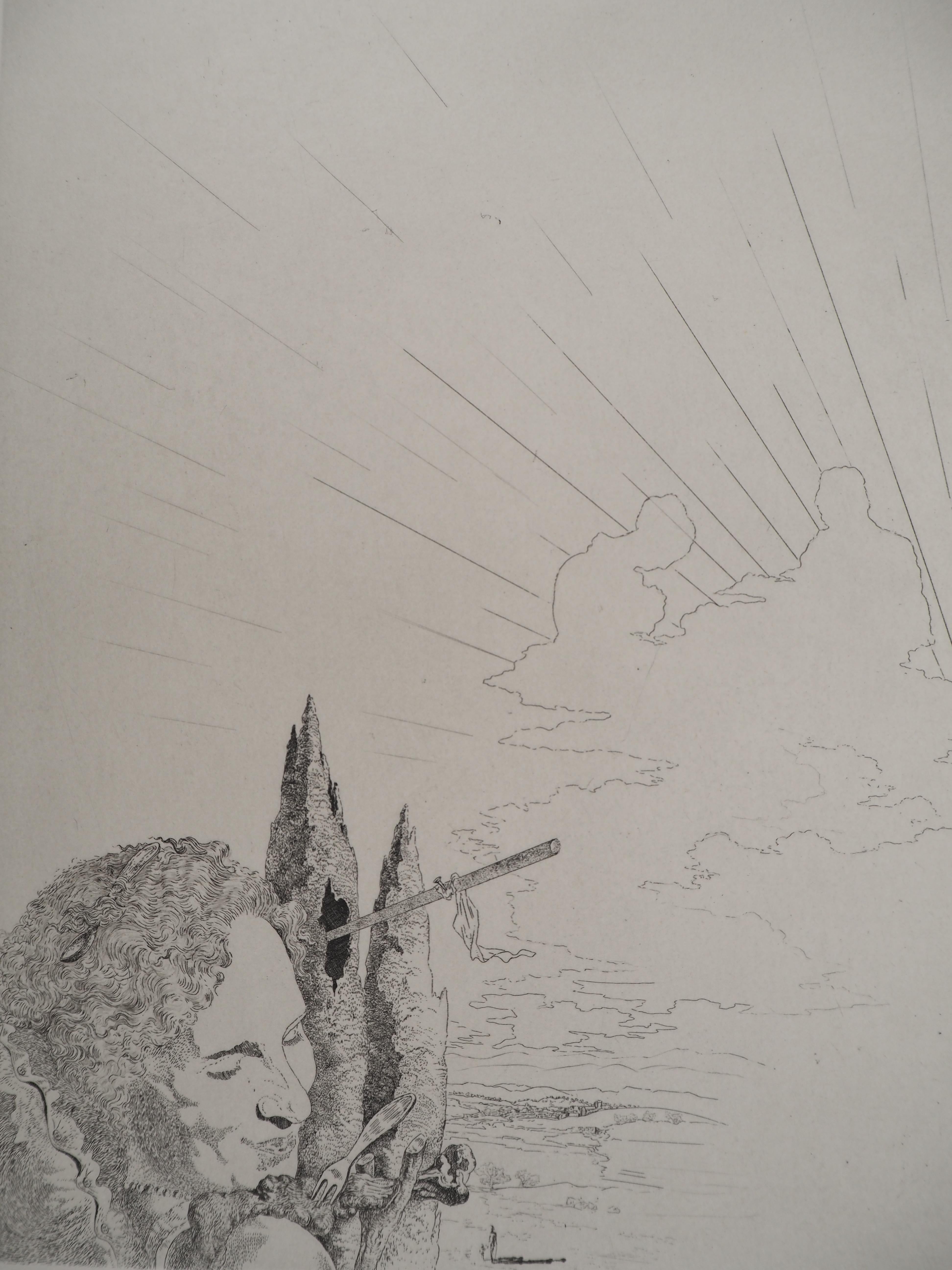 Maldoror : Surrealist Gala in Love - Original etching, HANDSIGNED, 1975 - Print by Salvador Dalí