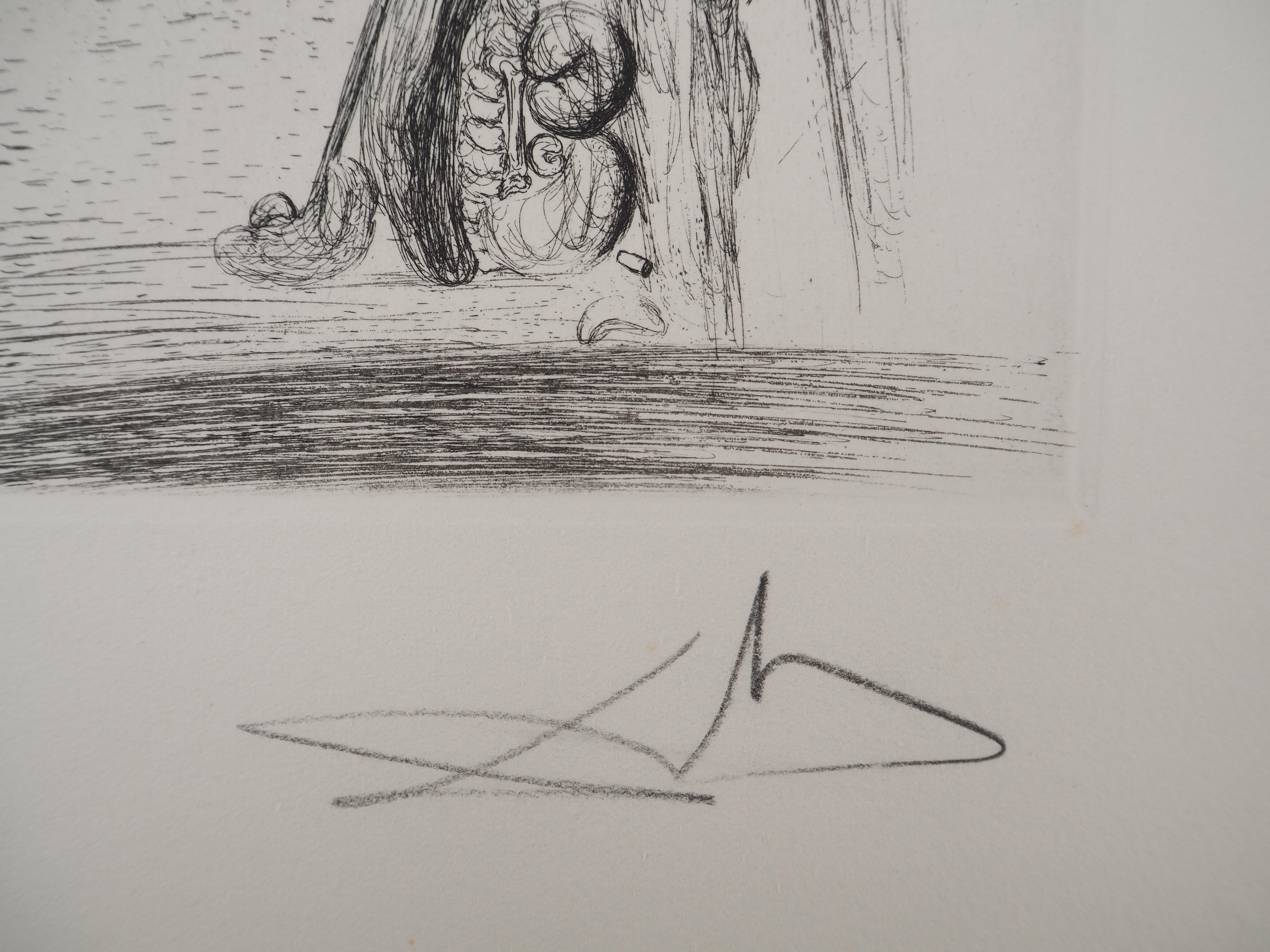 Maldoror : Surrealist Lovers - Original etching, HANDSIGNED, 1975 #Field #34-2 - Print by Salvador Dalí