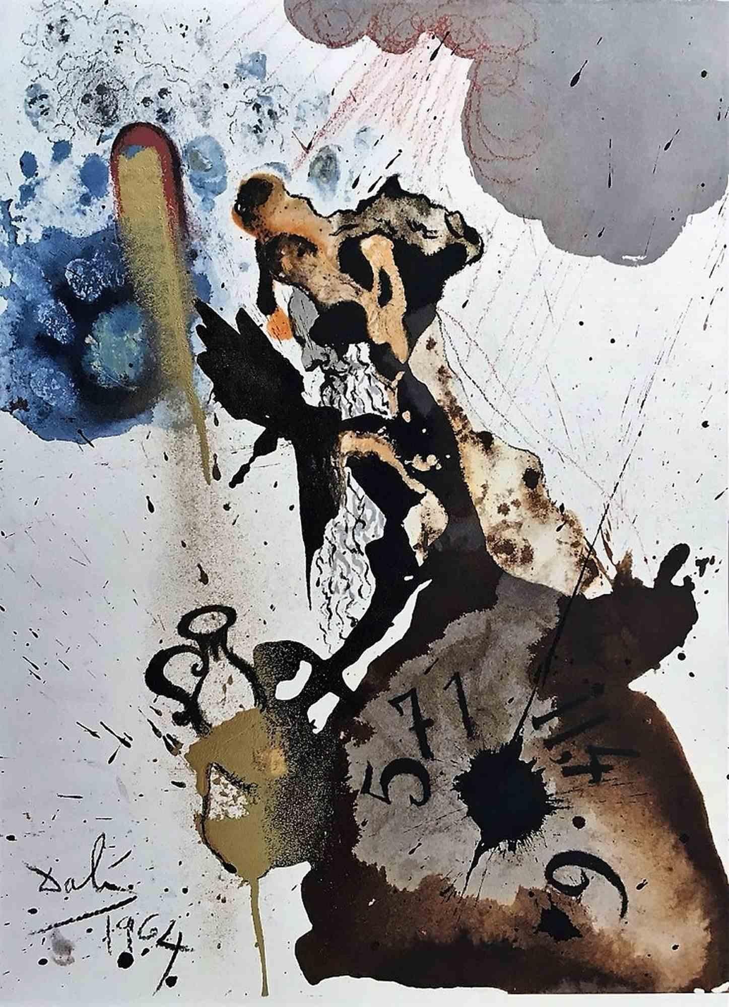 Salvador Dalí Figurative Print - Mane, Thecel, Phares - Lithograph - 1964