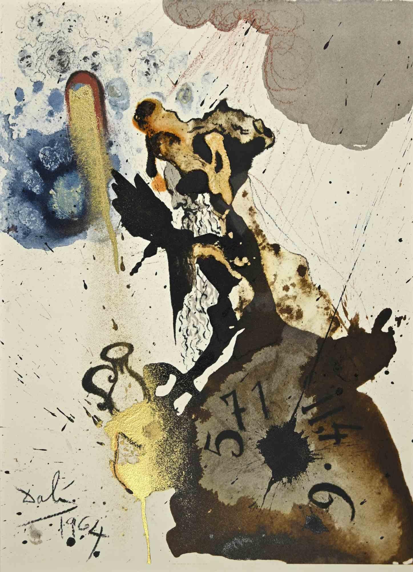 Salvador Dalí Print - Mane, Thecel, Phares - Lithograph  - 1964