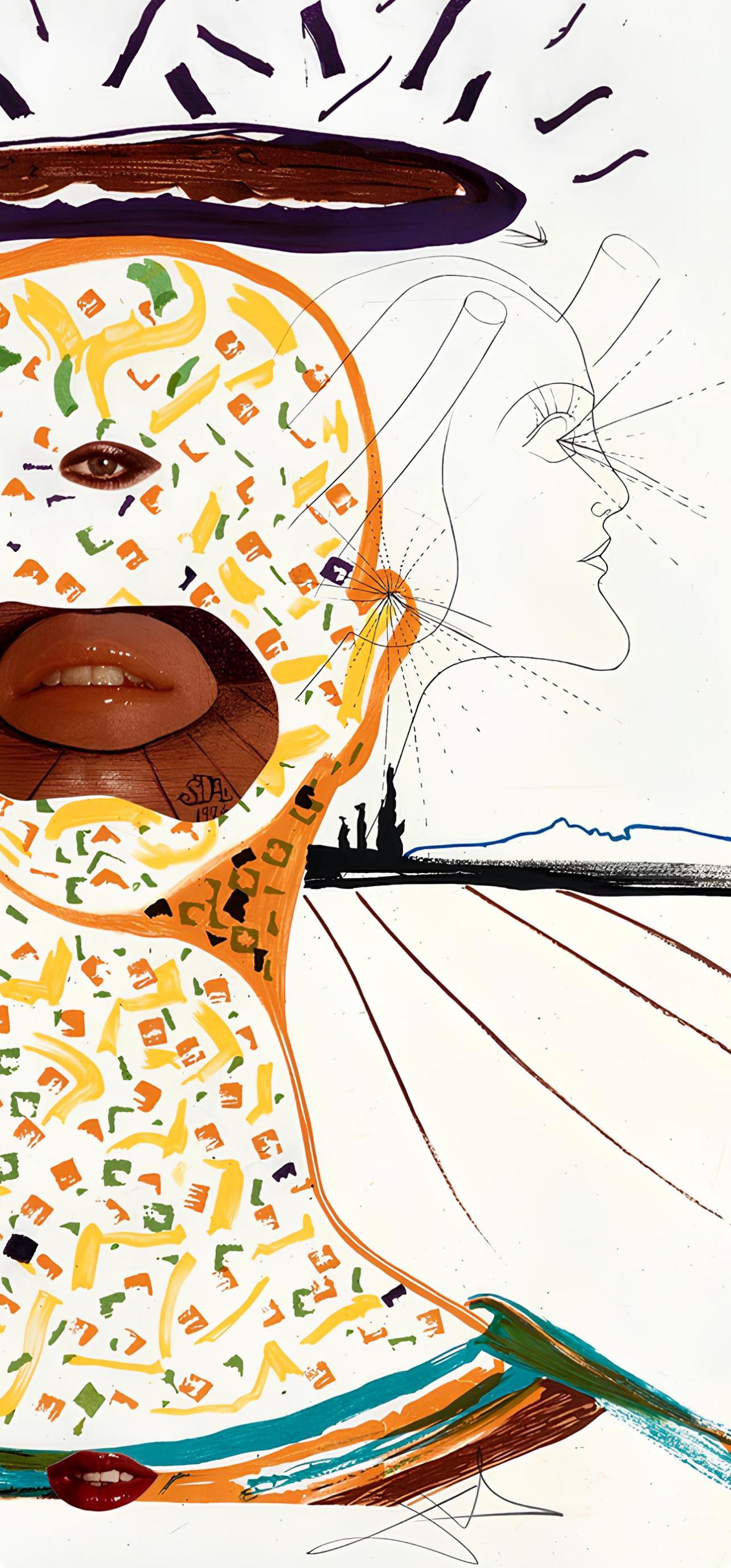 Maquillage cyclopéen (Michler/Löpsinger 822-831; Field 75-13) - Landscape Print Blanco de Salvador Dalí