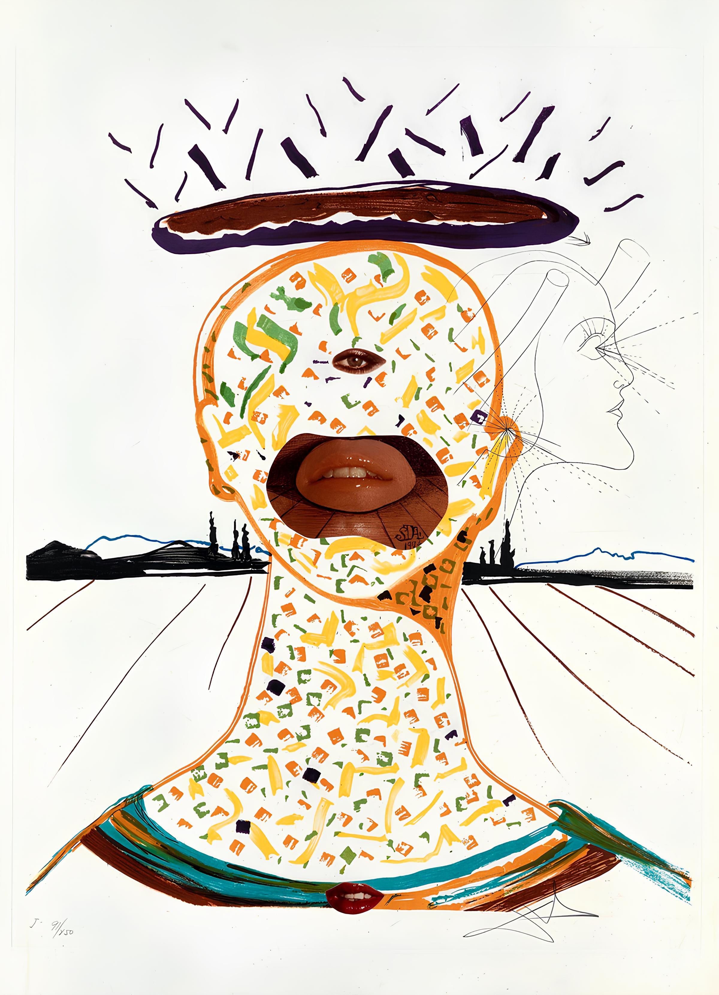Landscape Print de Salvador Dalí - Maquillage cyclopéen (Michler/Löpsinger 822-831; Field 75-13)