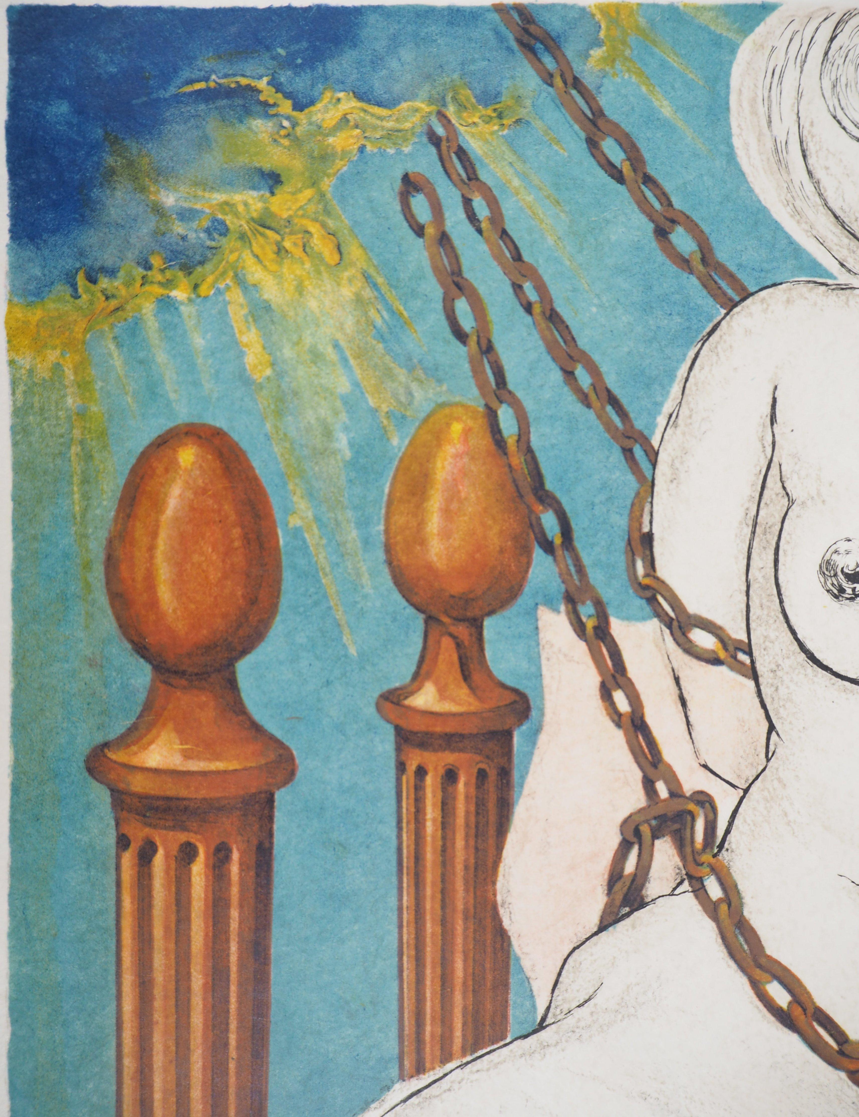Marquis de Sade: Allegorie, Cecile''s Chastity - Handsignierte Lithographie 1