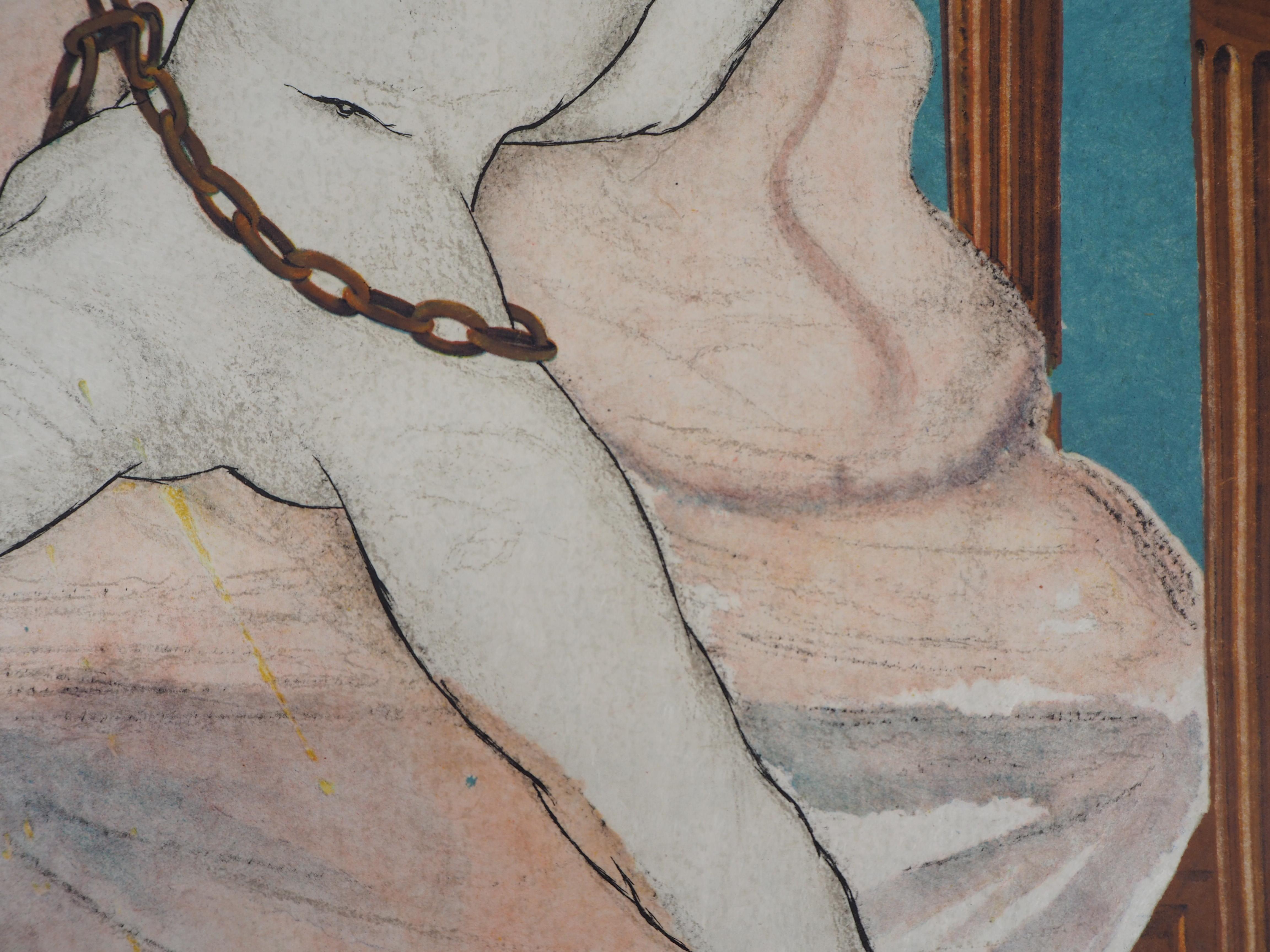 Marquis de Sade: Allegorie, Cecile''s Chastity - Handsignierte Lithographie 3