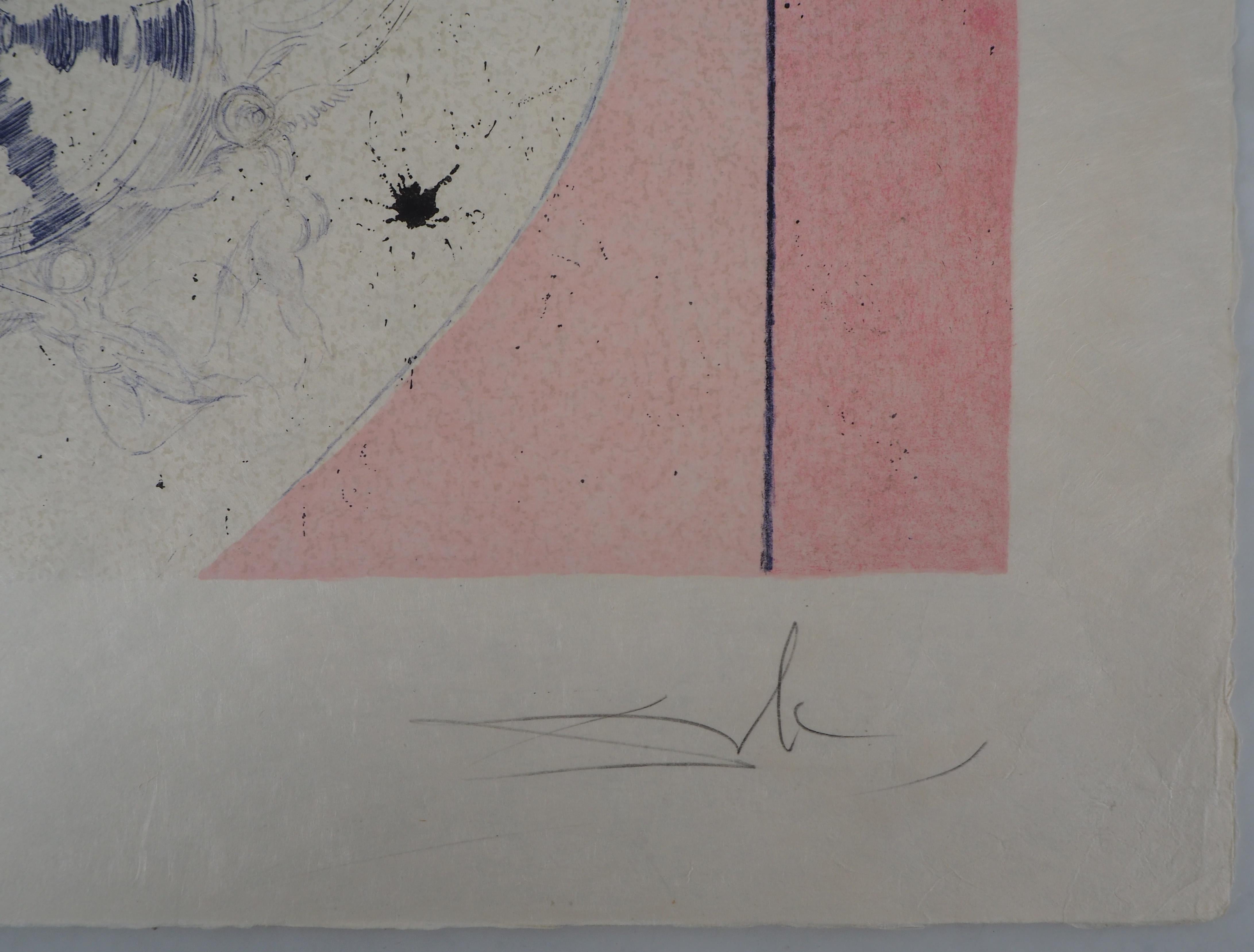 Marquis de Sade : As Pure as Her Heart - Handsigned lithograph - Print by Salvador Dalí